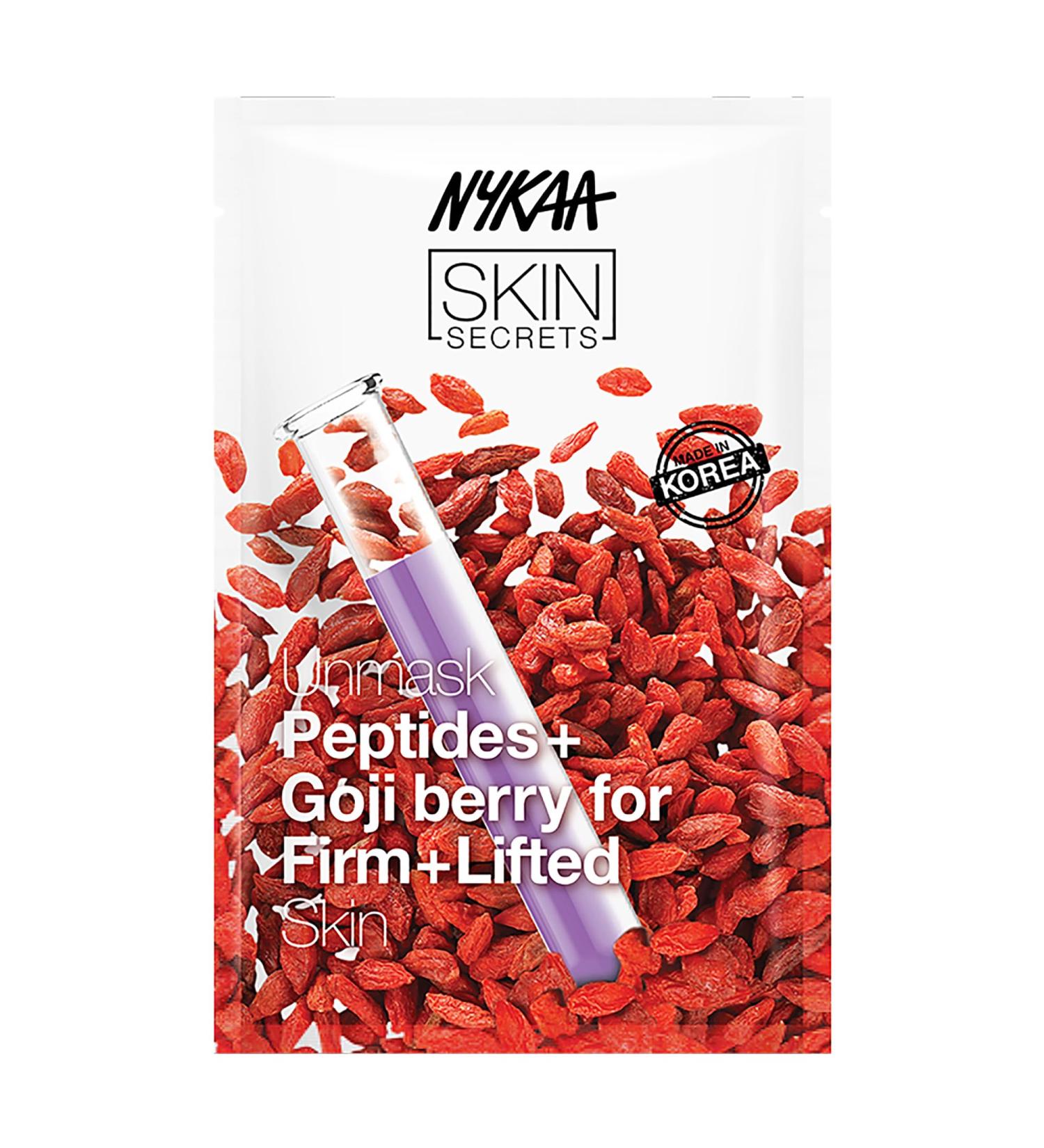 Buy Nykaa Naturals Skin Secrets Bubble Sheet Mask with Peptides & Goji Berry - Collagen Boosting & Moisturizing | 0.67 oz International Shipping Available - Buy Online on SooperMarket.com