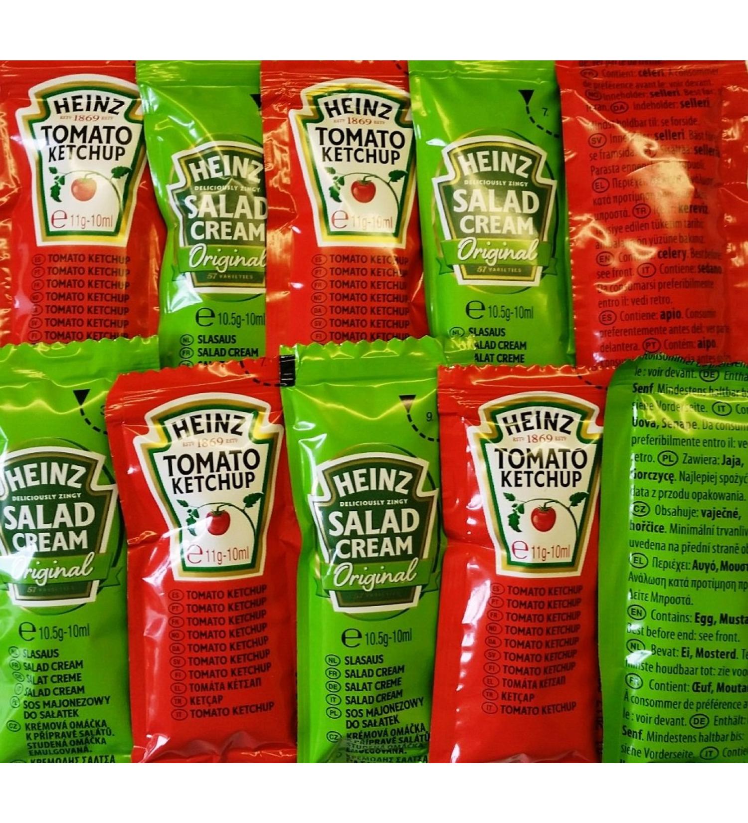 Heinz Selection 12 x 11g Ketchup & 12 x 10.5g Salad Cream (24 sachets)