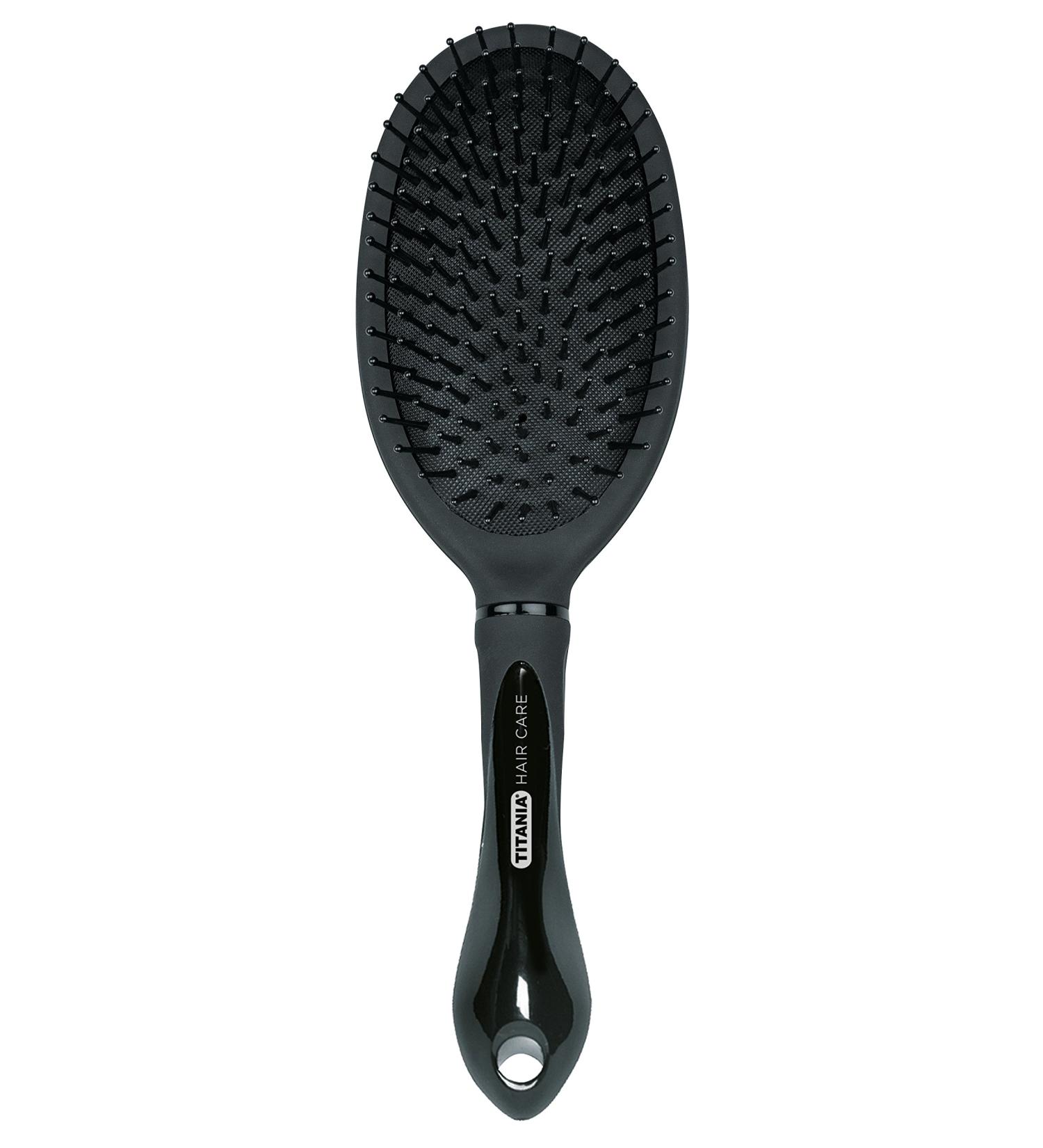 TITANIA hairbrush oval head black ceramic 1 pack (1 x 117 g)