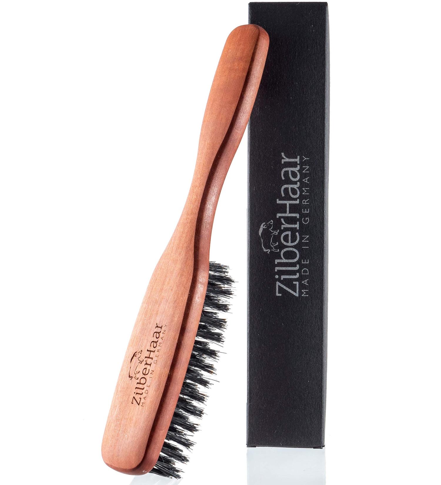 ZilberHaar Long Hair & Beard Brush - First Cut Boar Bristles, Pearwood - Beard Care for Men - 8.6 Inches - Buy Online on SooperMarket.com
