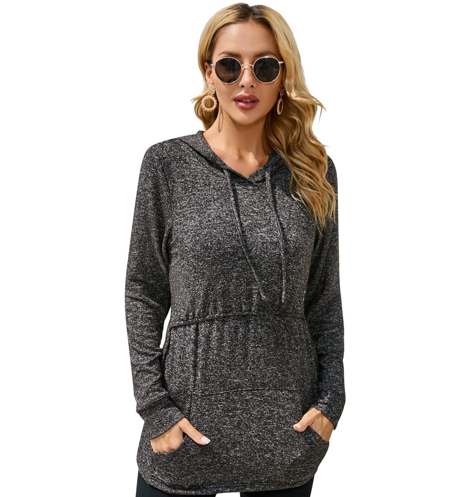 Sosolism Women's Nursing Hoodie Maternity Breastfeeding Top XL Charcoal Grey - Buy Online on SooperMarket.com