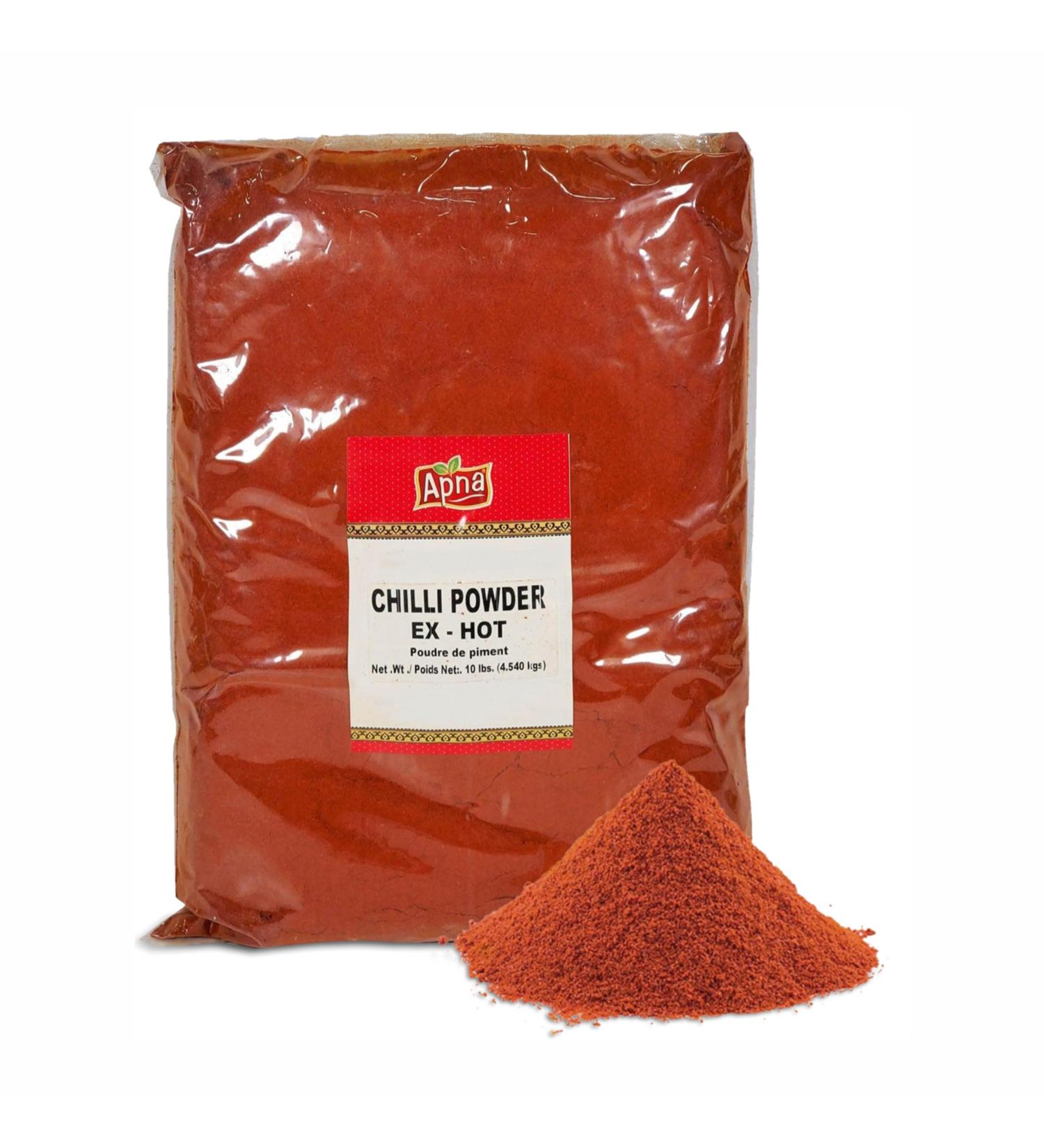 Apna Extra Hot Chili Powder 4. 5 kg (10 lb) Spicy Deggi Mirch Powder (Chilli) Quality Natural Herbs & Spices for Cooking 100% Natural Non-GMO Vegan & Gluten Free