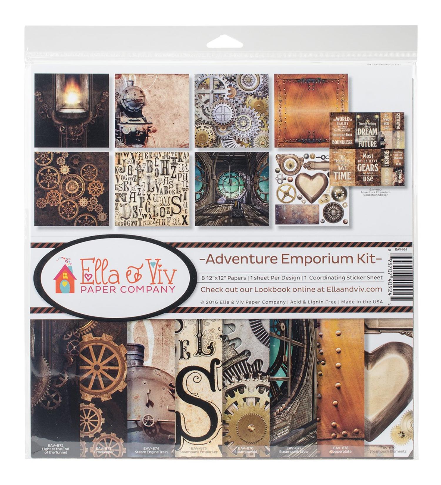 Ella & Viv by Reminisce EAV-924 Ella & Viv Adventure Emporium Scrapbook Collection Kit