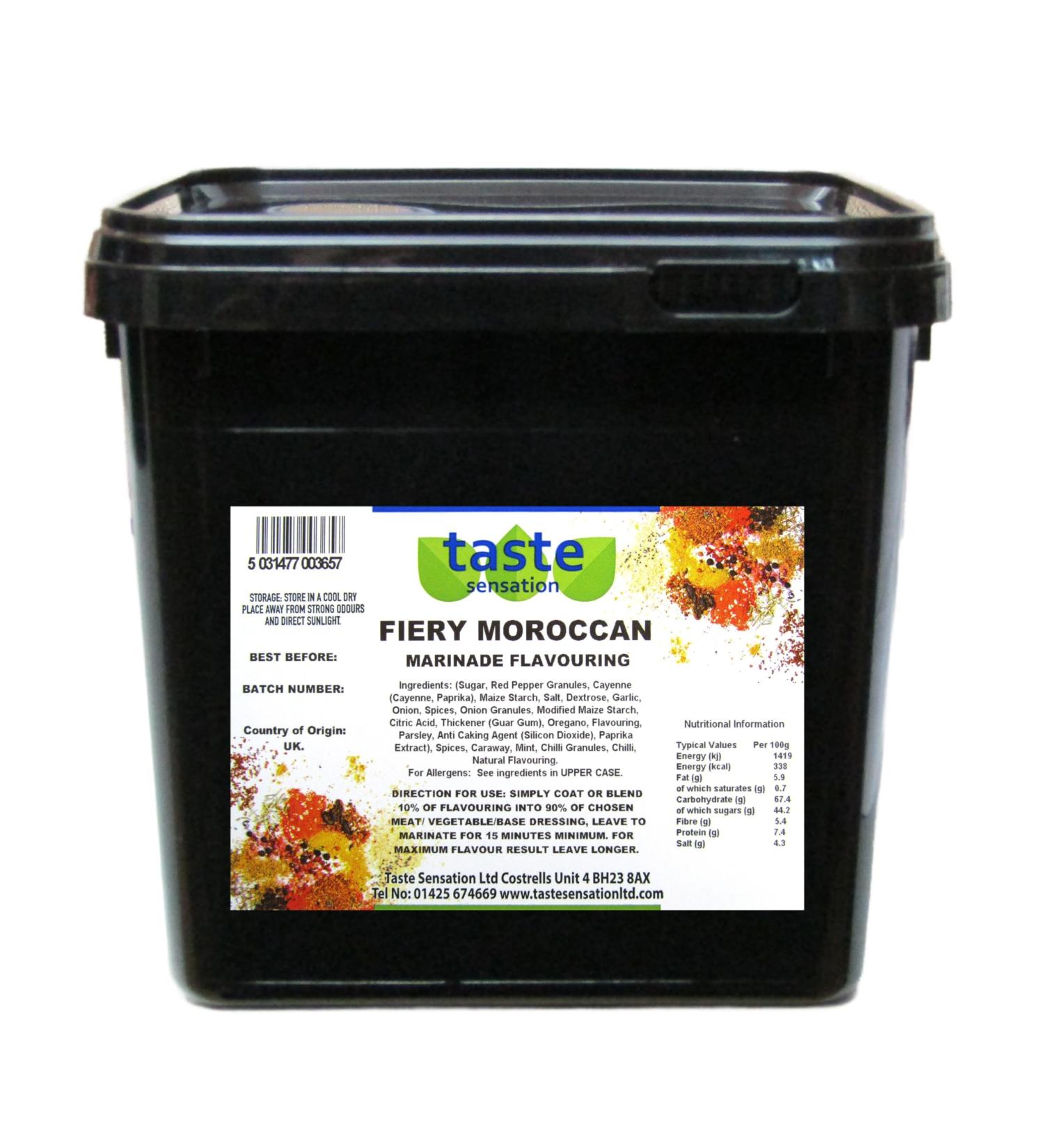 Fiery Moroccan Marinade Flavouring - 2.5kg Tub - Buy Online on SooperMarket.com