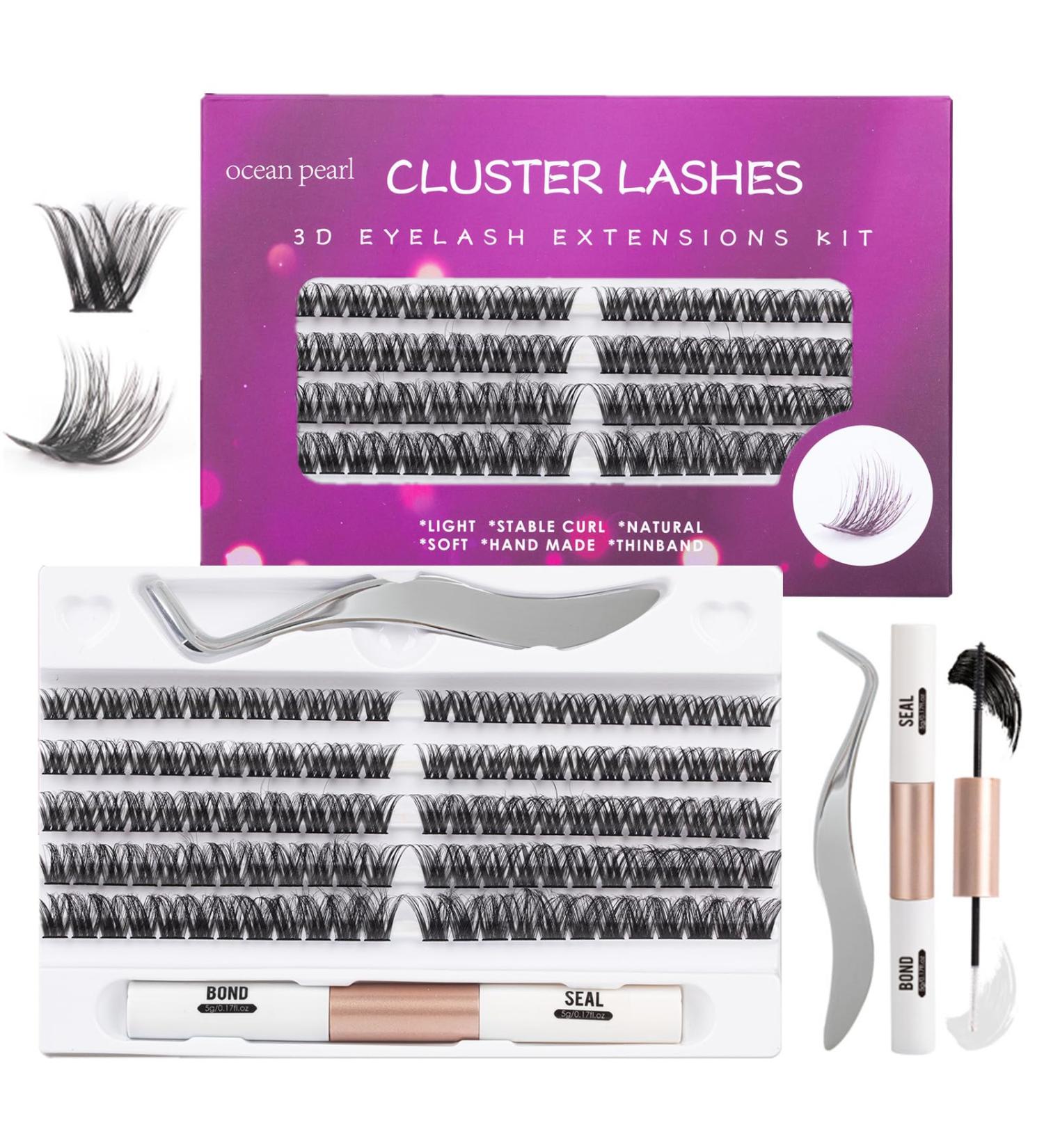 DIY Individual Cluster Lashes Extension Kit - 120 Lash Clusters with Tweezers and Bond - C/D Curl 10-16mm - OP27 - Buy Online on SooperMarket.com