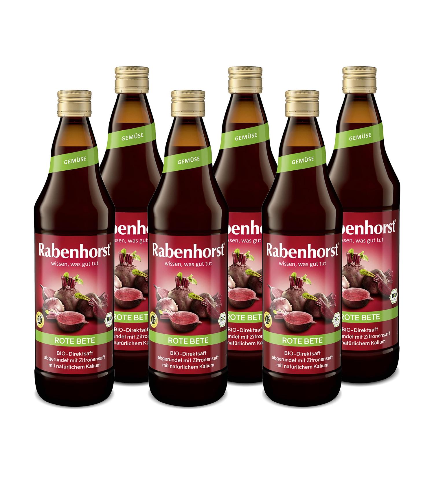 RABENHORST Organic Beetroot Juice Pack of 6 100% Pure Juice with Lemon | Premium Healthy Drink - Buy Online on SooperMarket.com