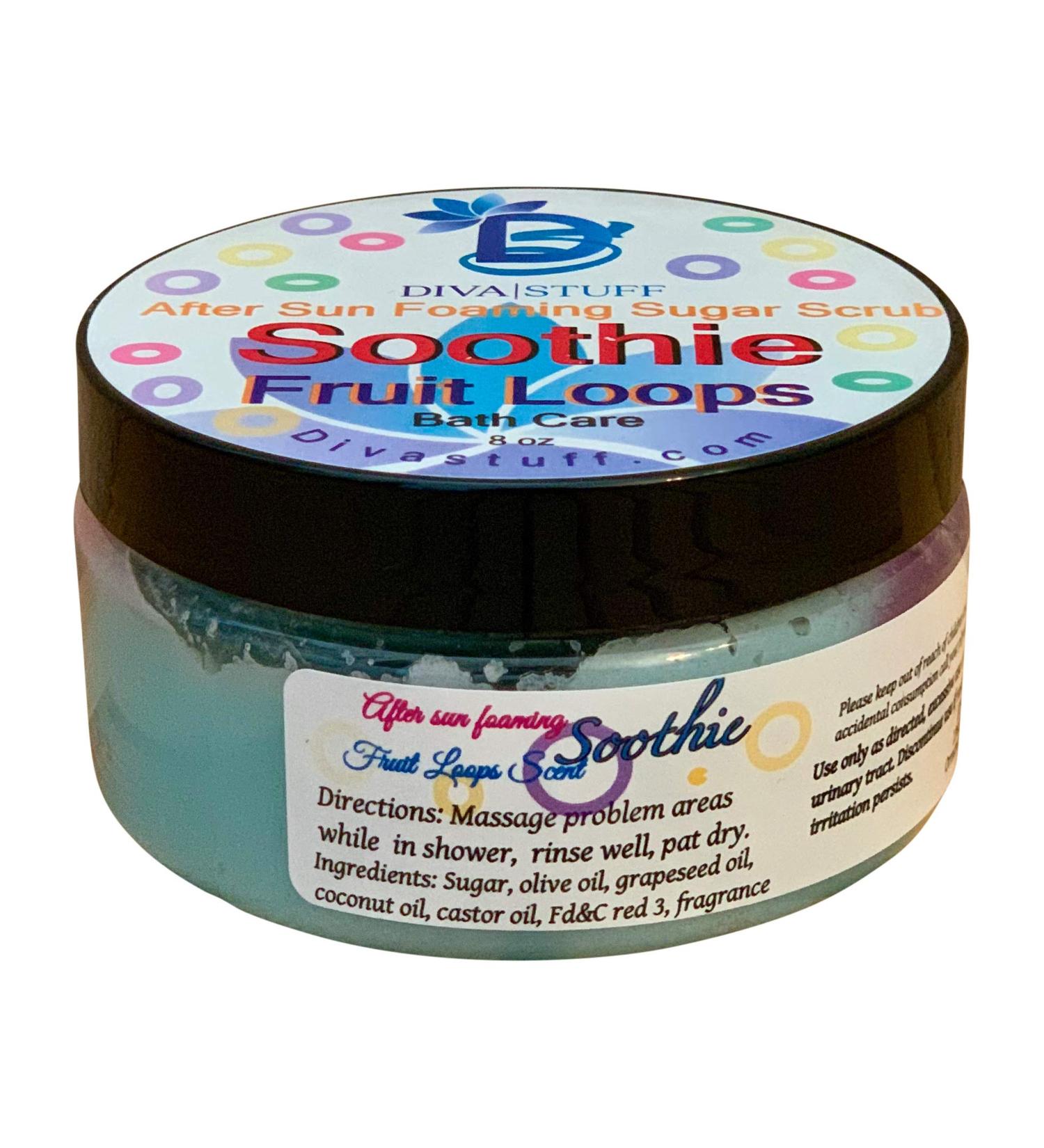 Fruit Loops Scent After Sun Foaming Sugar Scrub | Diva Stuff | Nourishing Exfoliation for Glowing Skin | International Shipping Available - Buy Online on SooperMarket.com