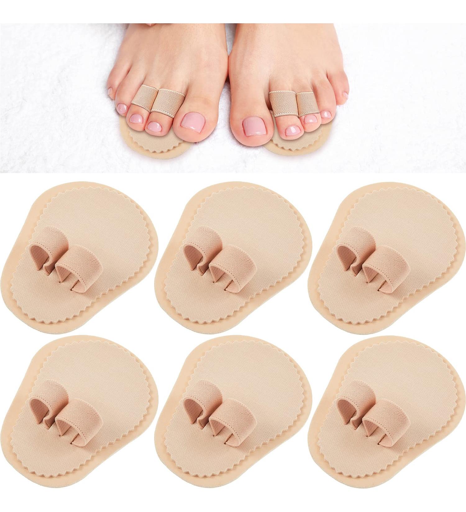 6-Piece Double Toe Straightener & Hammer Toe Splint Set - Relieve Foot Pain, Claw & Overlapping Toes - Beige - Buy Online on SooperMarket.com