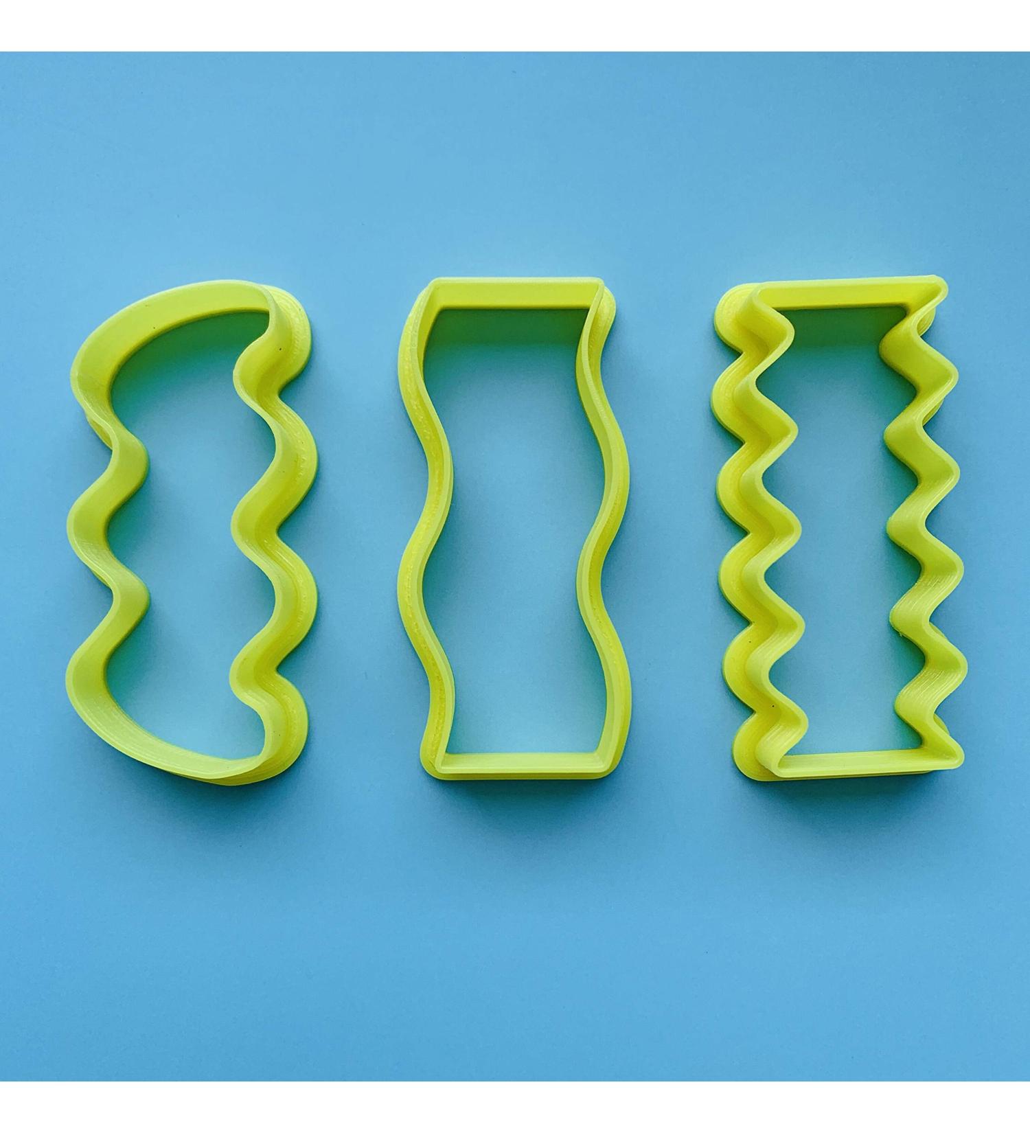 Set of 3 Wavy Rectangle Shape Hair Clip Barrette Cutters - Buy Online on SooperMarket.com