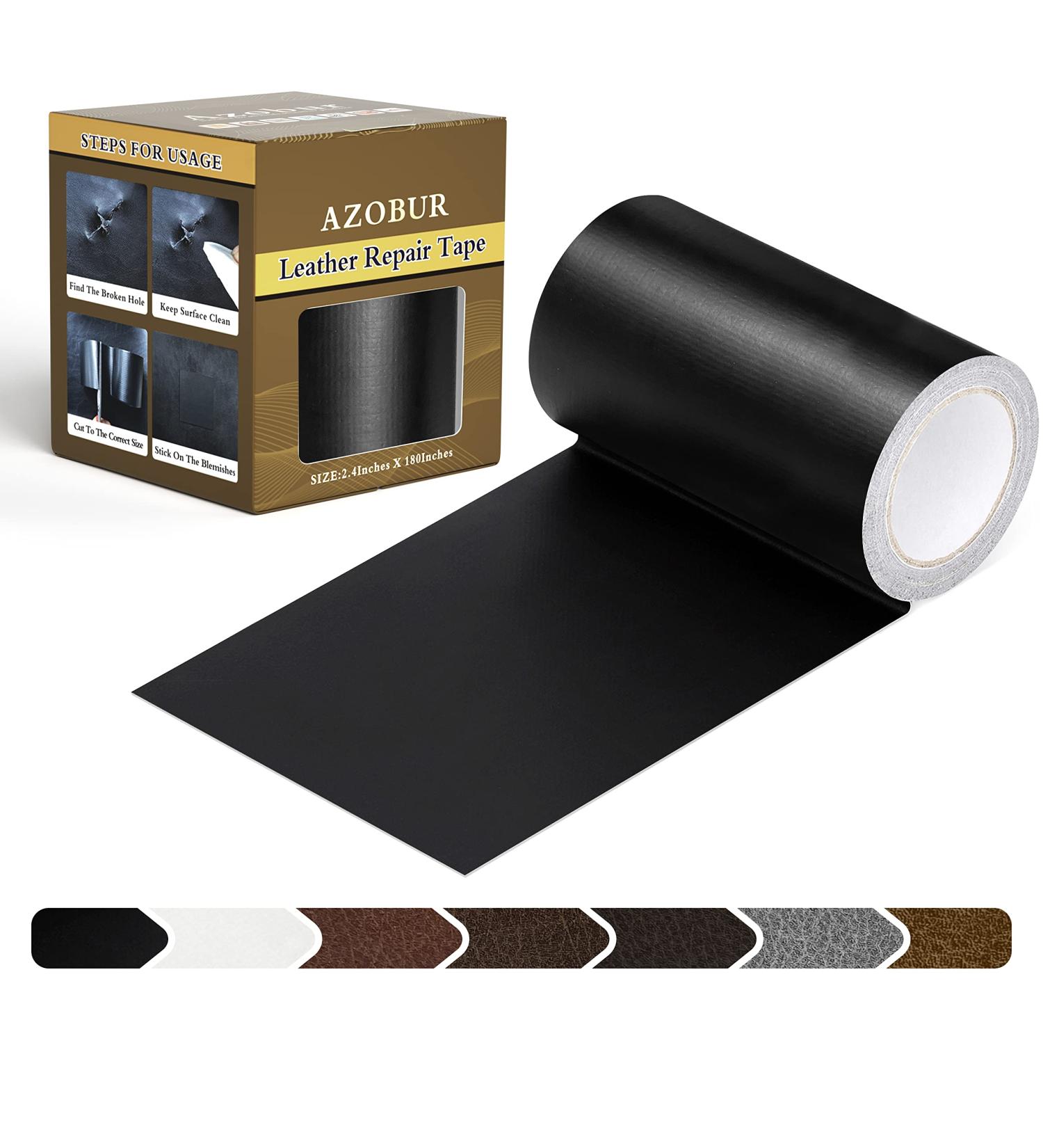 Azobur Leather Repair Tape Patch Adhesive for Sofas, Car Seats, Handbags, Jackets - Black 2.4''x15' - Buy Online on SooperMarket.com