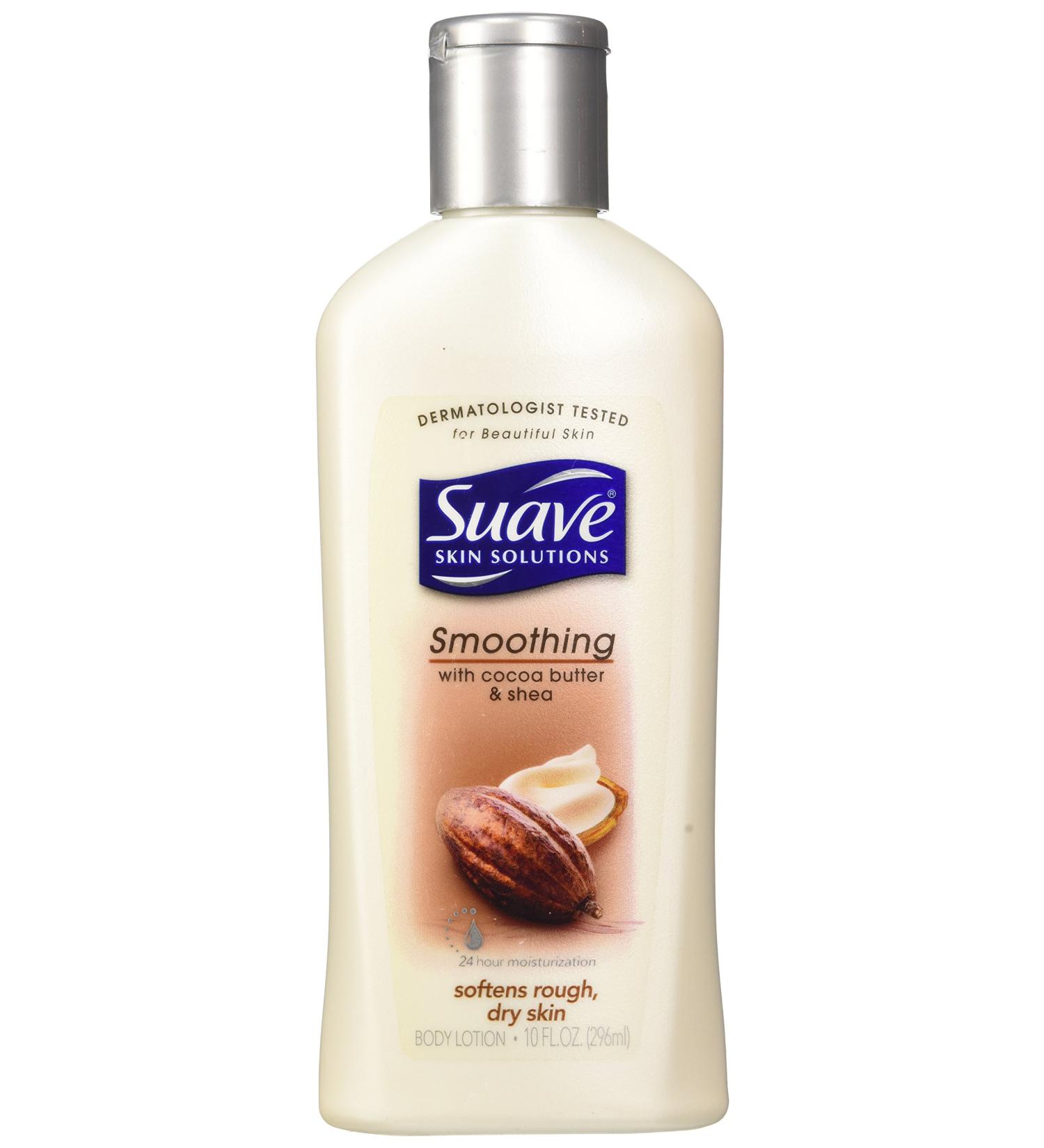 Suave Smoothing Cocoa Butter & Shea Body Lotion - 10 Oz | Hydrating Moisturizer for Soft Skin - International Shipping Available - Buy Online on SooperMarket.com