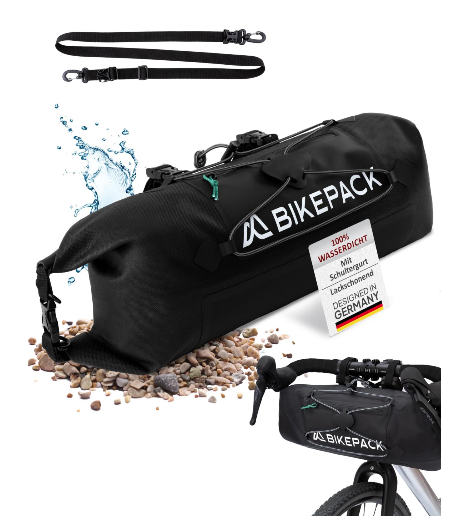 100% Waterproof Bike Pack Handlebar Bag | Ideal for eBike Racing & Gravel Bikes - Premium Quality Bicycle Pocket Accessories - Buy Online on SooperMarket.com