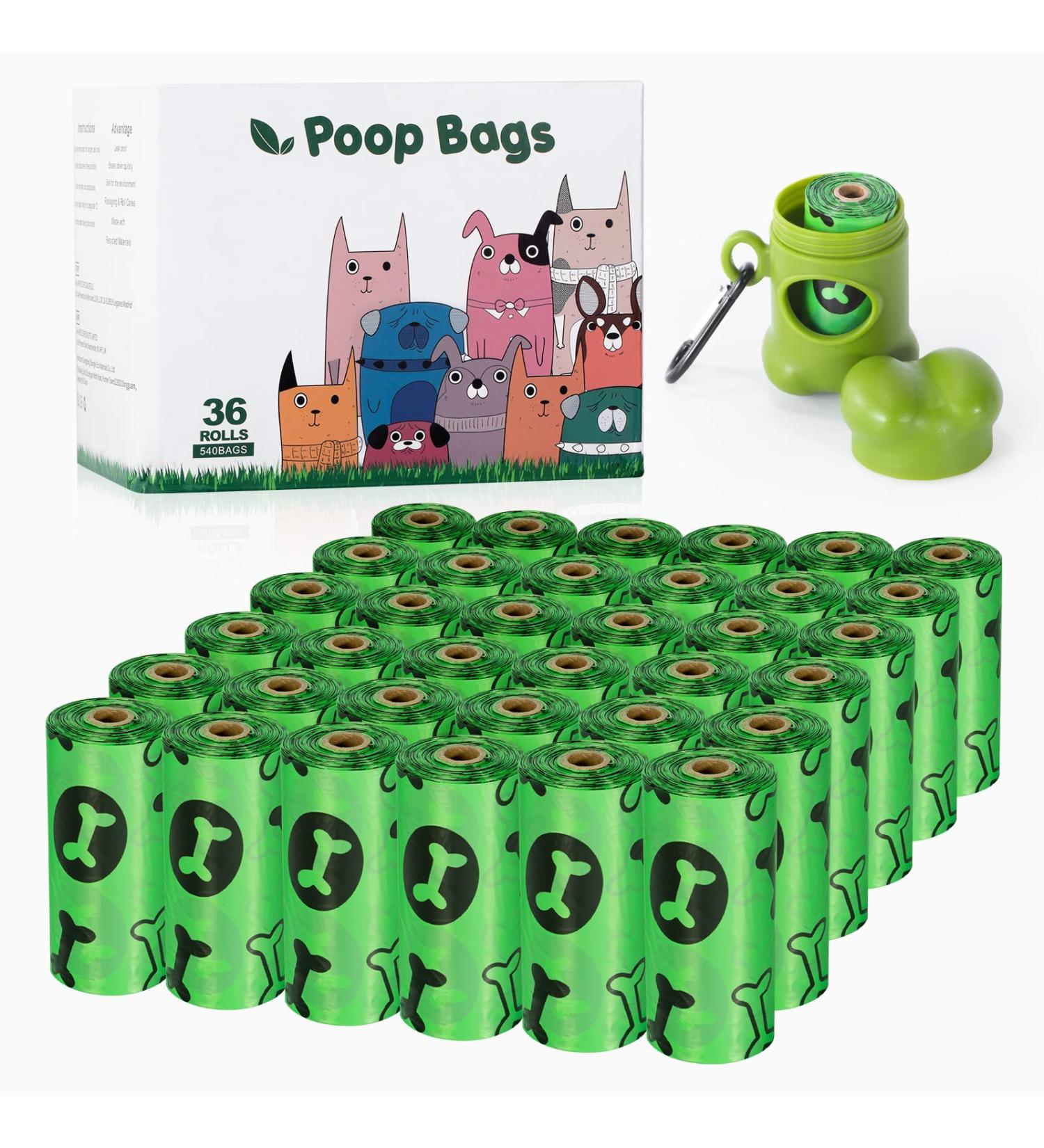 Nestling Poo Bags for Dog Waste 540 Dog Poop Bags Super Strong 100% Leak Proof Biodegradable Dog Poo Bags with Dispenser (Green) 1 count (Pack of 540) - Buy Online on SooperMarket.com