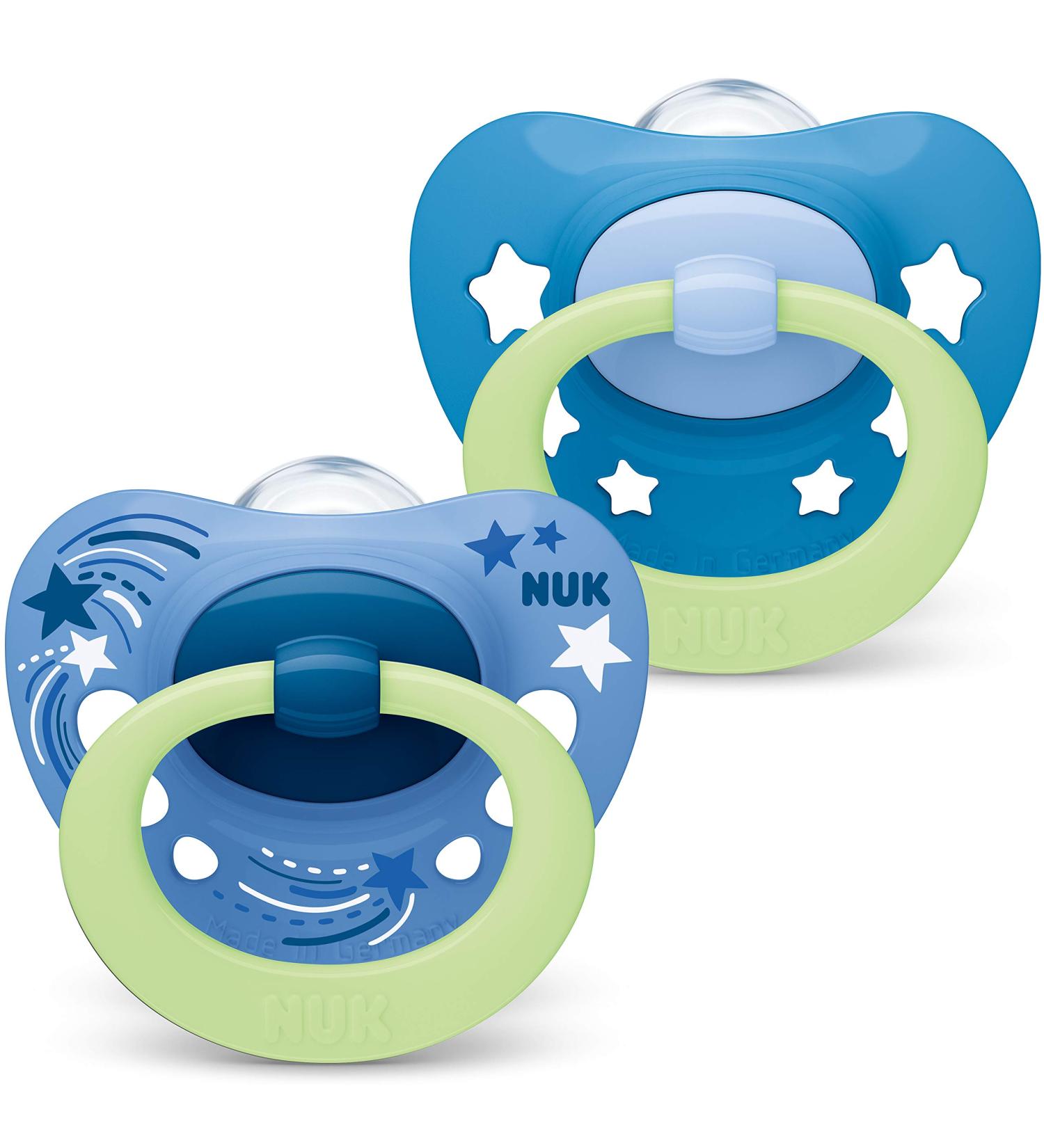 NUK Signature Night Dummy with Light Effect - BPA-Free Silicone Blue - Buy Online on SooperMarket.com