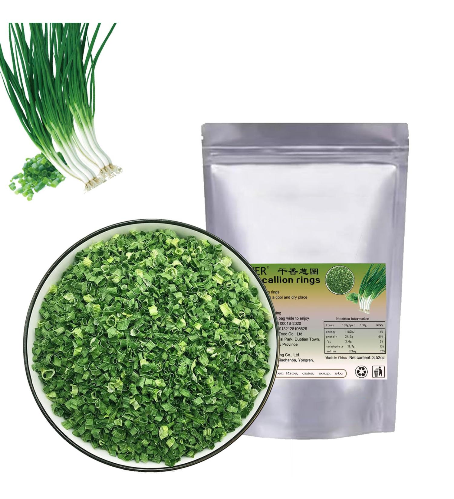 dried scallions 100g dehydrated onions Adds a mild flavor and a lot of color to soups Salads sauces coleslaw. - Buy Online on SooperMarket.com