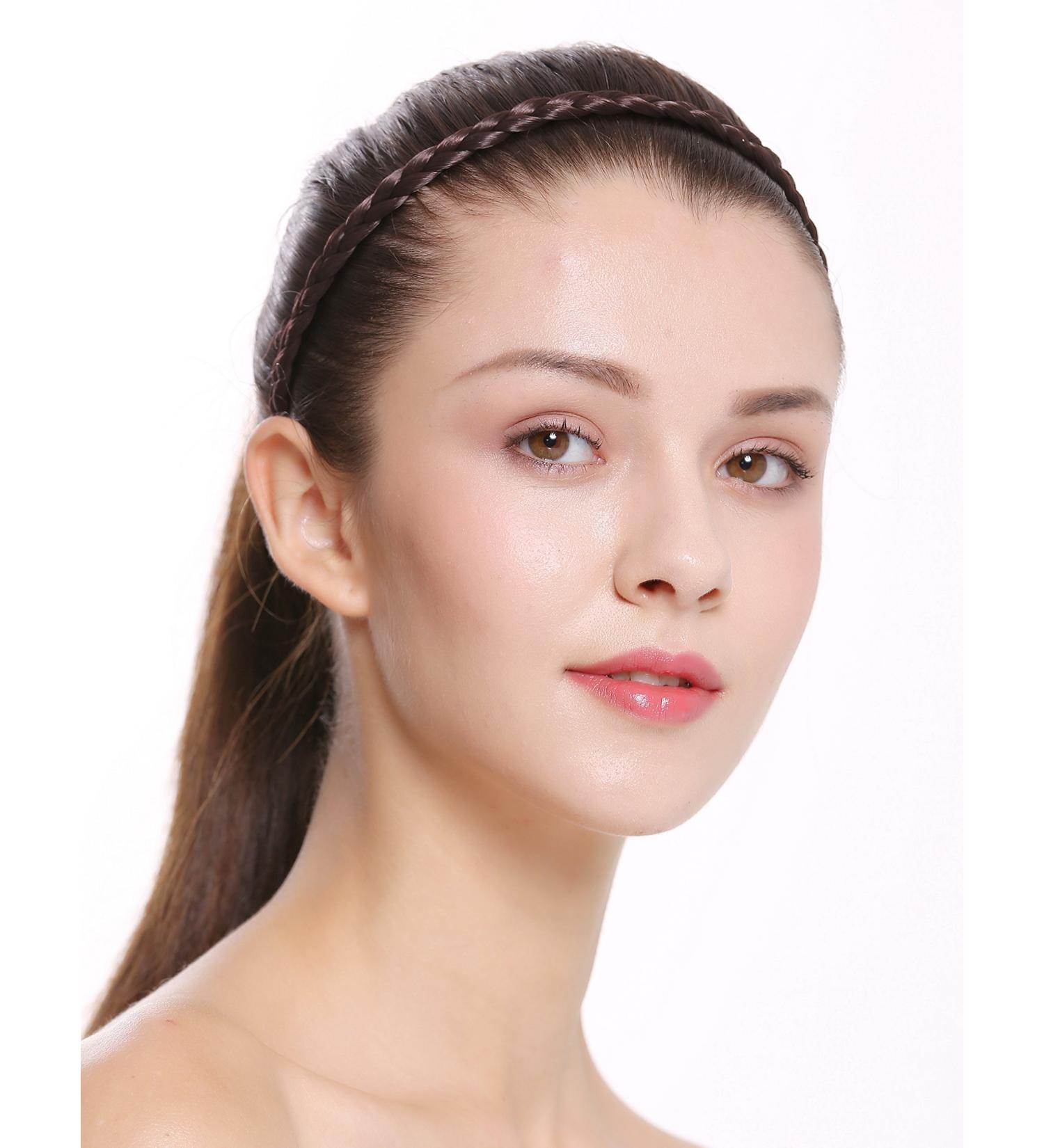 WIG ME UP CXT-009-006 Braided Brown Hairband Headband - Traditional Costume Accessory | Shop Internationally - Buy Online on SooperMarket.com