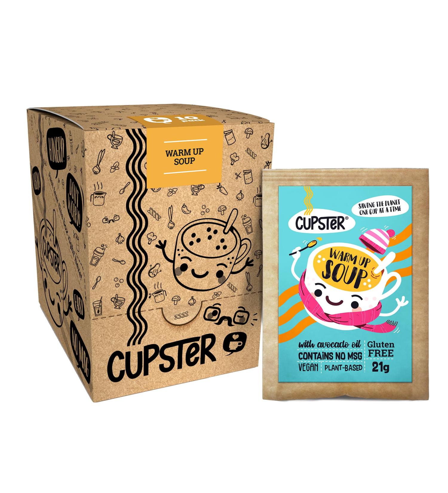 Mill & Folks Cupster Instant Warm Up Soup 10pack (10x21g) | Vegan & Gluten-Free - Buy Online on SooperMarket.com