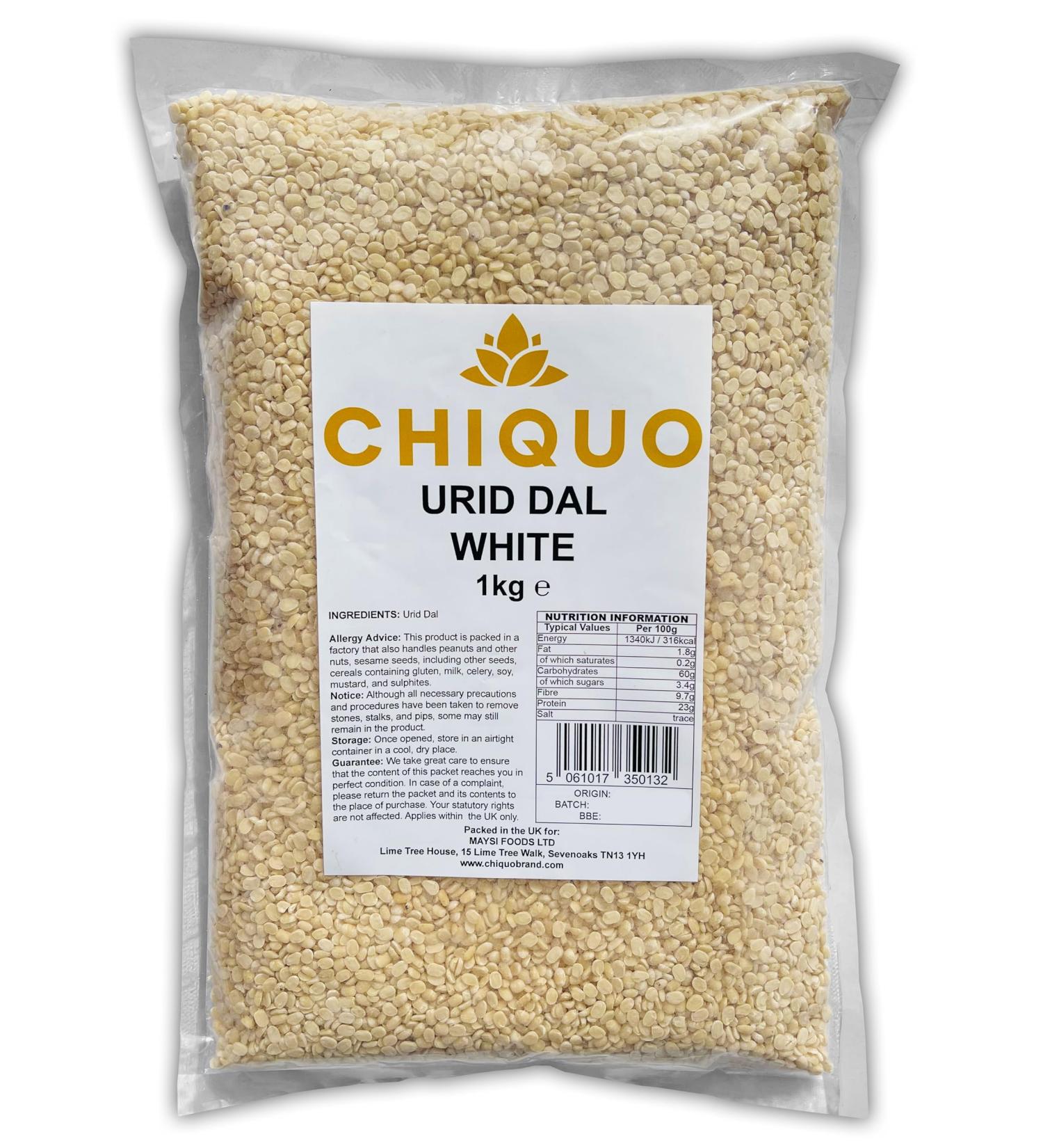 Chiquo Urid Dal White 1kg - Protein Rich Split Matpe Beans - Buy Online on SooperMarket.com
