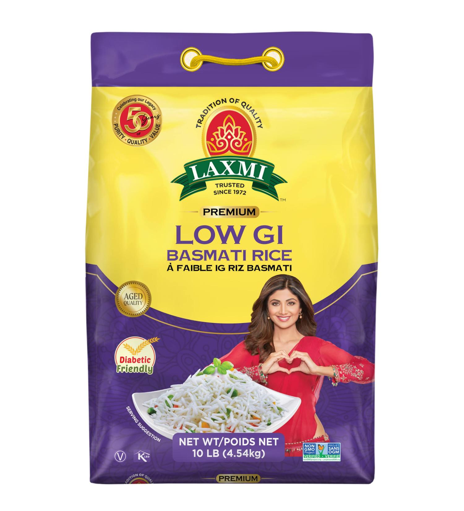Laxmi Diabetic Friendly Basmati Rice - Low G.I. Index Value - 10lb - Buy Online on SooperMarket.com