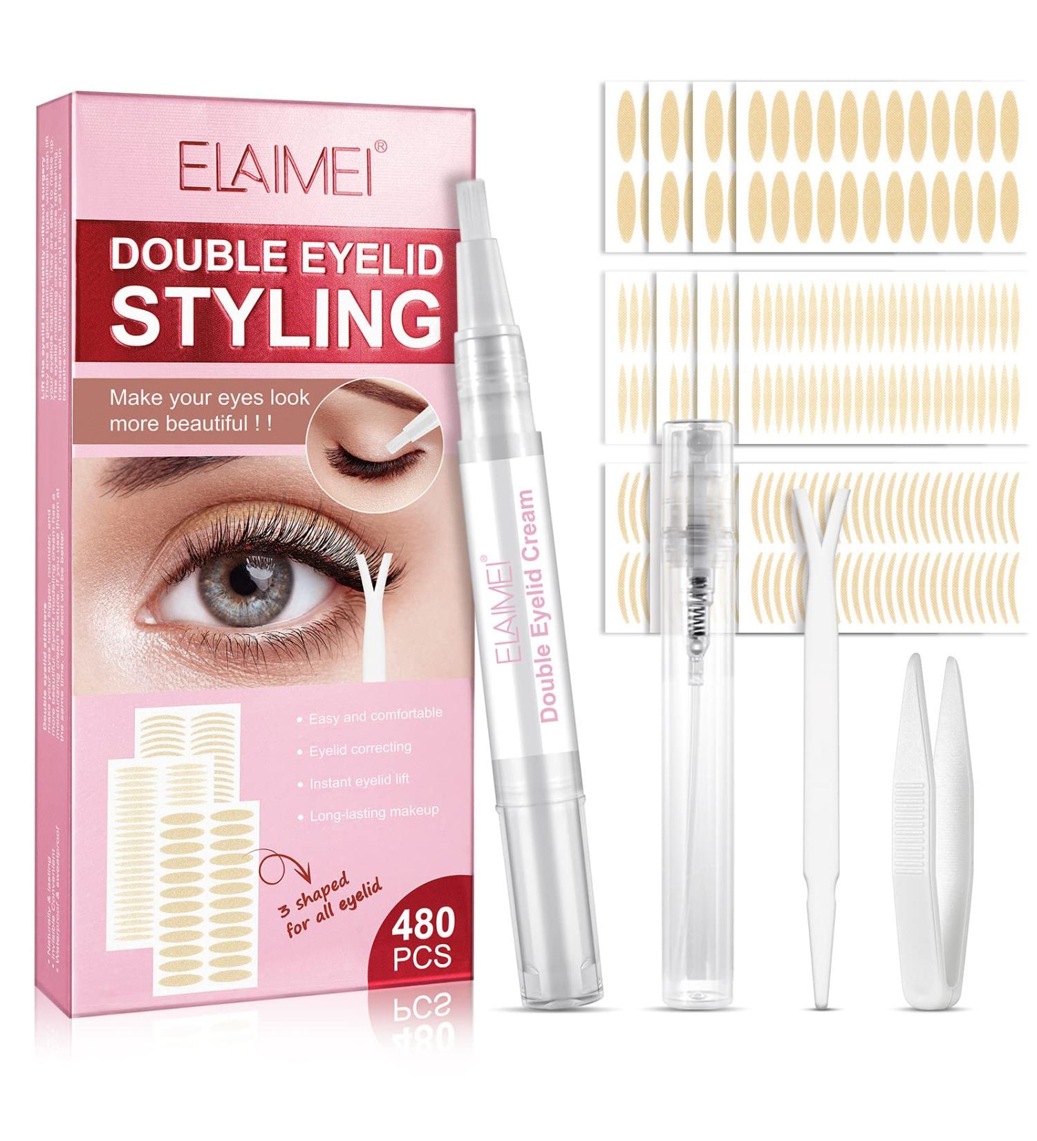 Eyelid Tape Double Eyelid Stickers: Invisible Eyelid Lifter Strips 480Pcs/3Sizes Instant Eyelid Lift for Women - Buy Online on SooperMarket.com