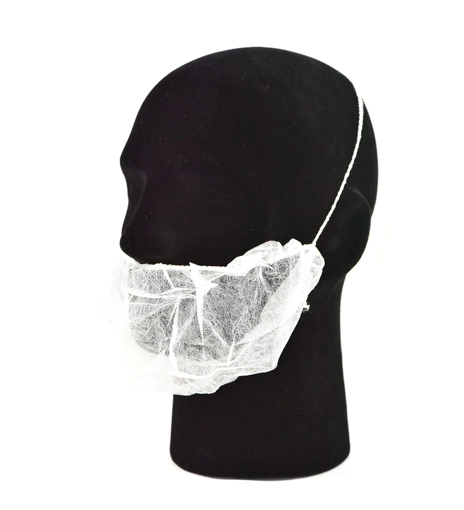 White Disposable Beard Net Covers with Elastic Bands Heavy Duty Beard Restraints Comfortable Protective Beard Masks Nonwoven Latex Free Spunbond Safe & Clean Work Environment 100 PC Beard Net Stretchable Fits All 100 Pieces - Buy Online on SooperMarket.com