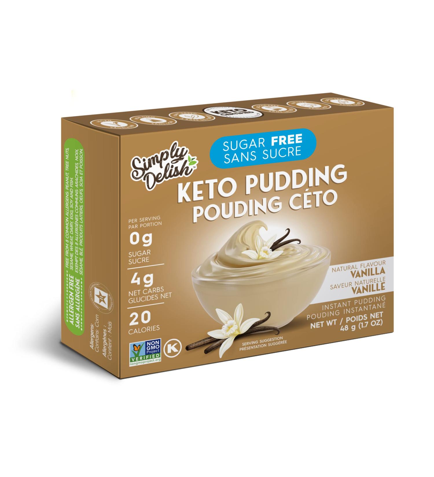 Simply Delish Instant Vanilla Pudding - Sugar Free, Non-GMO, Gluten Free, Vegan, Keto, 1.7 OZ - Buy Online on SooperMarket.com