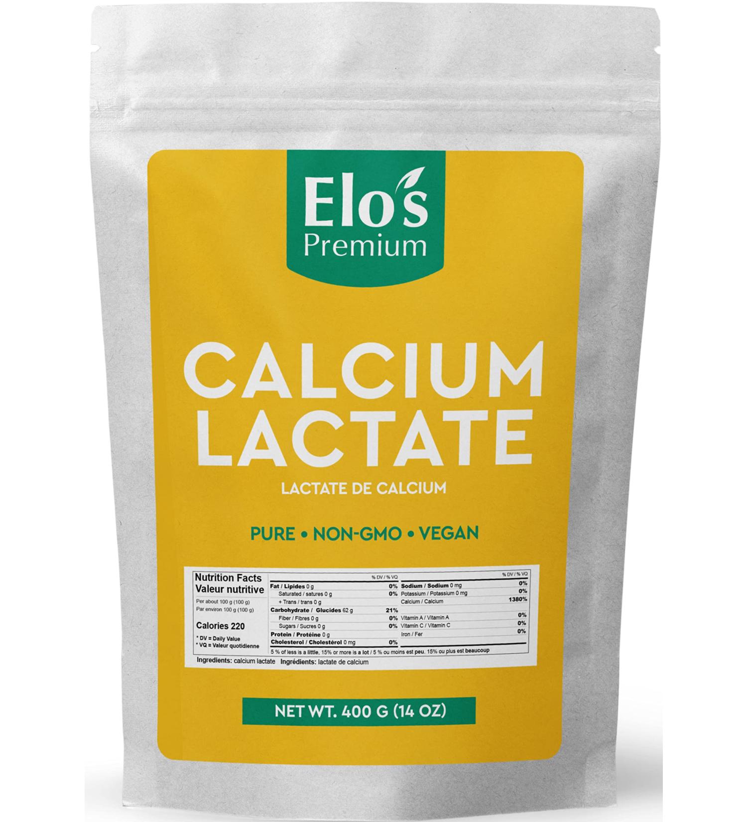 Calcium Lactate (400g) by Elo's Premium| 100% Food Grade Calcium Lactate - Buy Online on SooperMarket.com