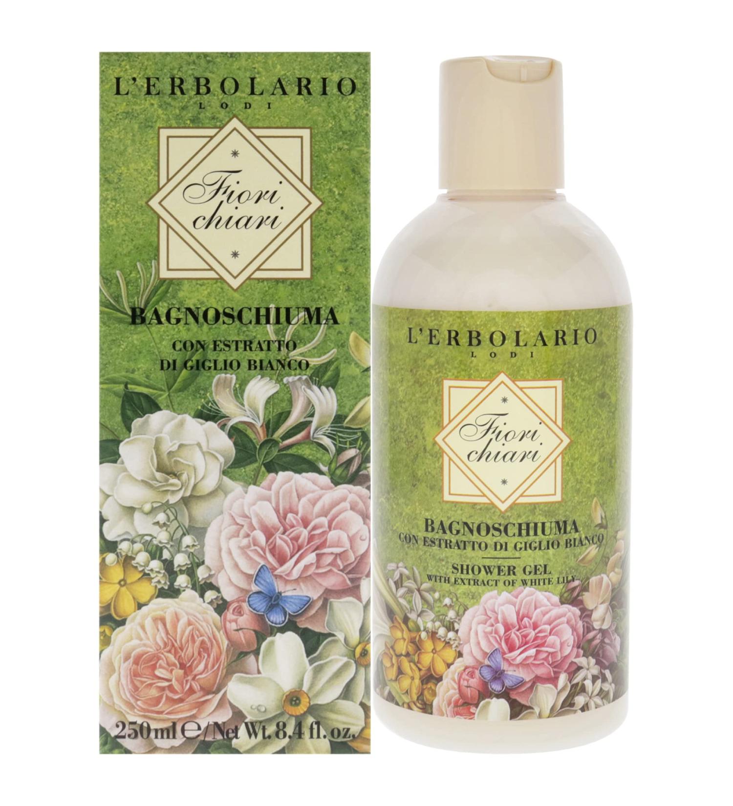 L'Erbolario Fiorichiari Shower Gel - Body Wash Gently Caresses and Cleanses Your Skin - Perfumed and Relaxing Body Foam - Scented Shower Gel - Refreshing and Invigorating Bath Gel - 8.4 oz