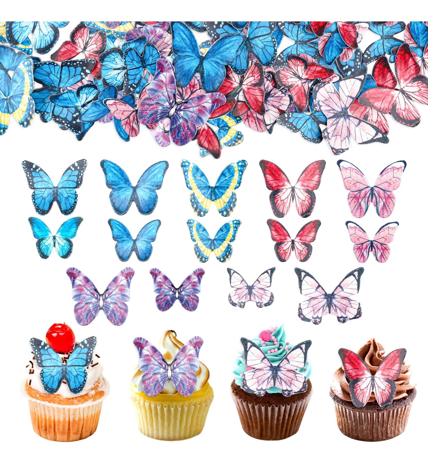 Buy Alegre Butterflies Tortendeco Edible Decorations | 40 Colorful Cake & Cupcake Toppers for Birthdays Weddings & Baptisms - International Shipping Available - Buy Online on SooperMarket.com