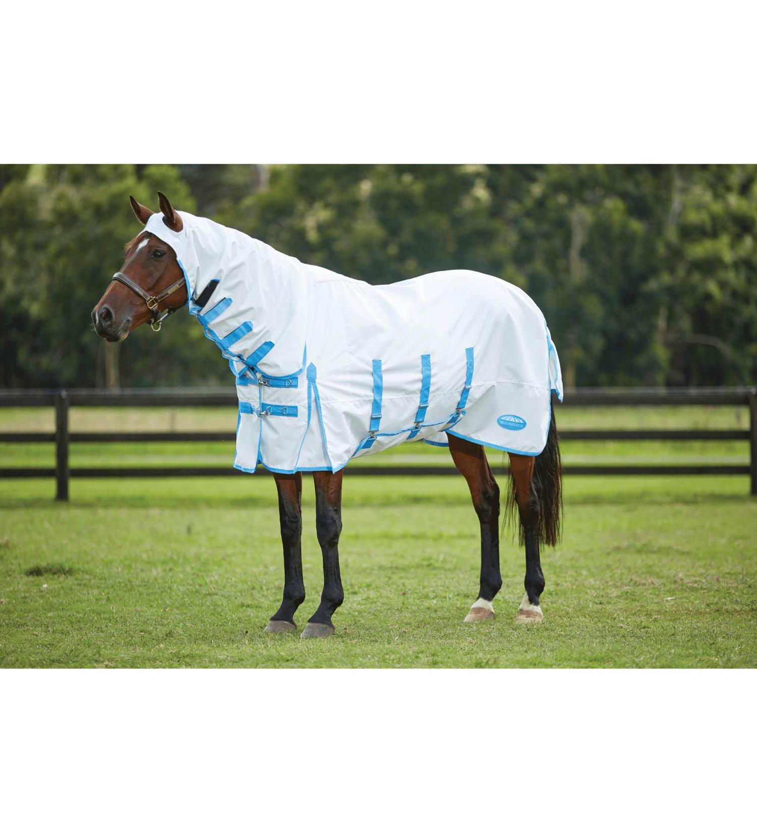 WeatherBeeta ComFiTec Sweet Itch Shield Combo Neck White/Blue 6'0 6'0 White/Blue - Buy Online on SooperMarket.com