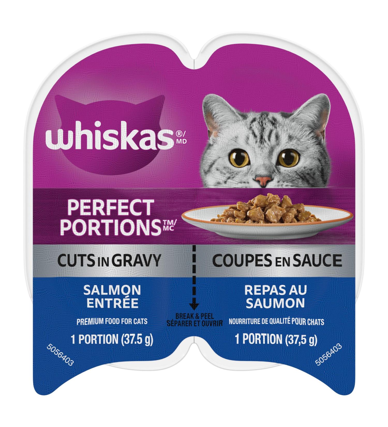 whiskas Perfect Portions Wet Cat Food Cuts in Gravy Salmon 75 gram (Pack of 24) - Packaging May Vary - Buy Online on SooperMarket.com