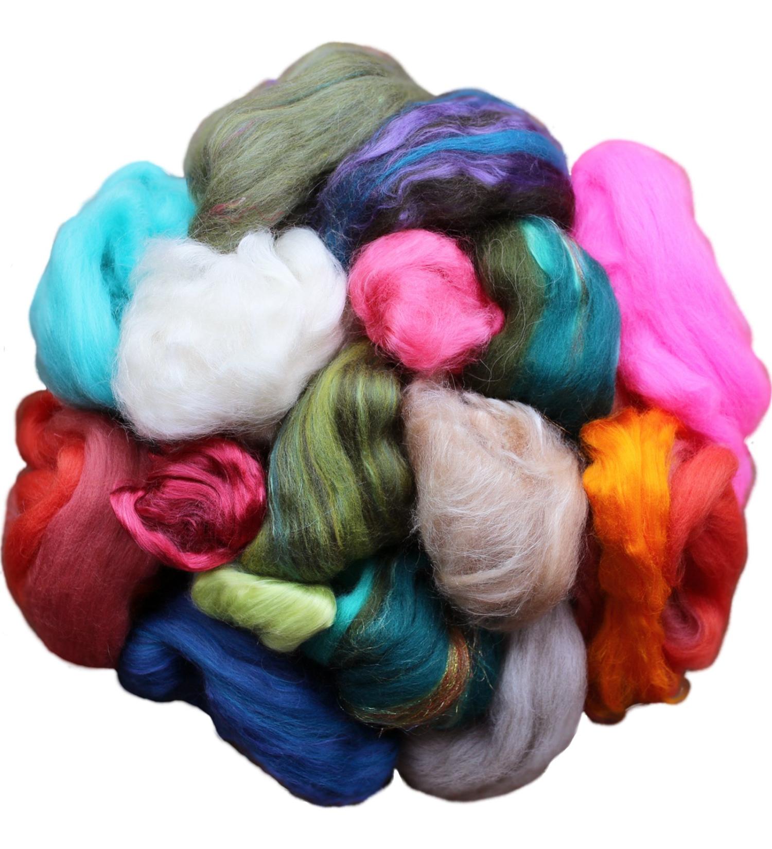 Assorted Merino Roving Ends & Mixed Fiber Waste - Bulk Top Fiber for Felting  Spinning & Blending Multi - Buy Online on SooperMarket.com