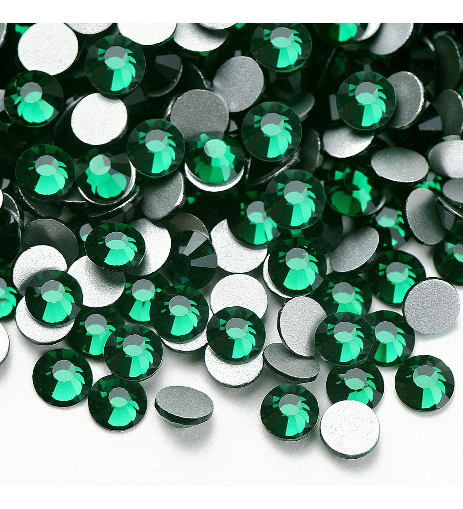 Emerald Green Glass Flatback Rhinestones 4mm SS16 - 1000 Pieces | Non Hotfix Rhinestones for Crafts, Clothes, Nails, and Face Art - Buy Online on SooperMarket.com