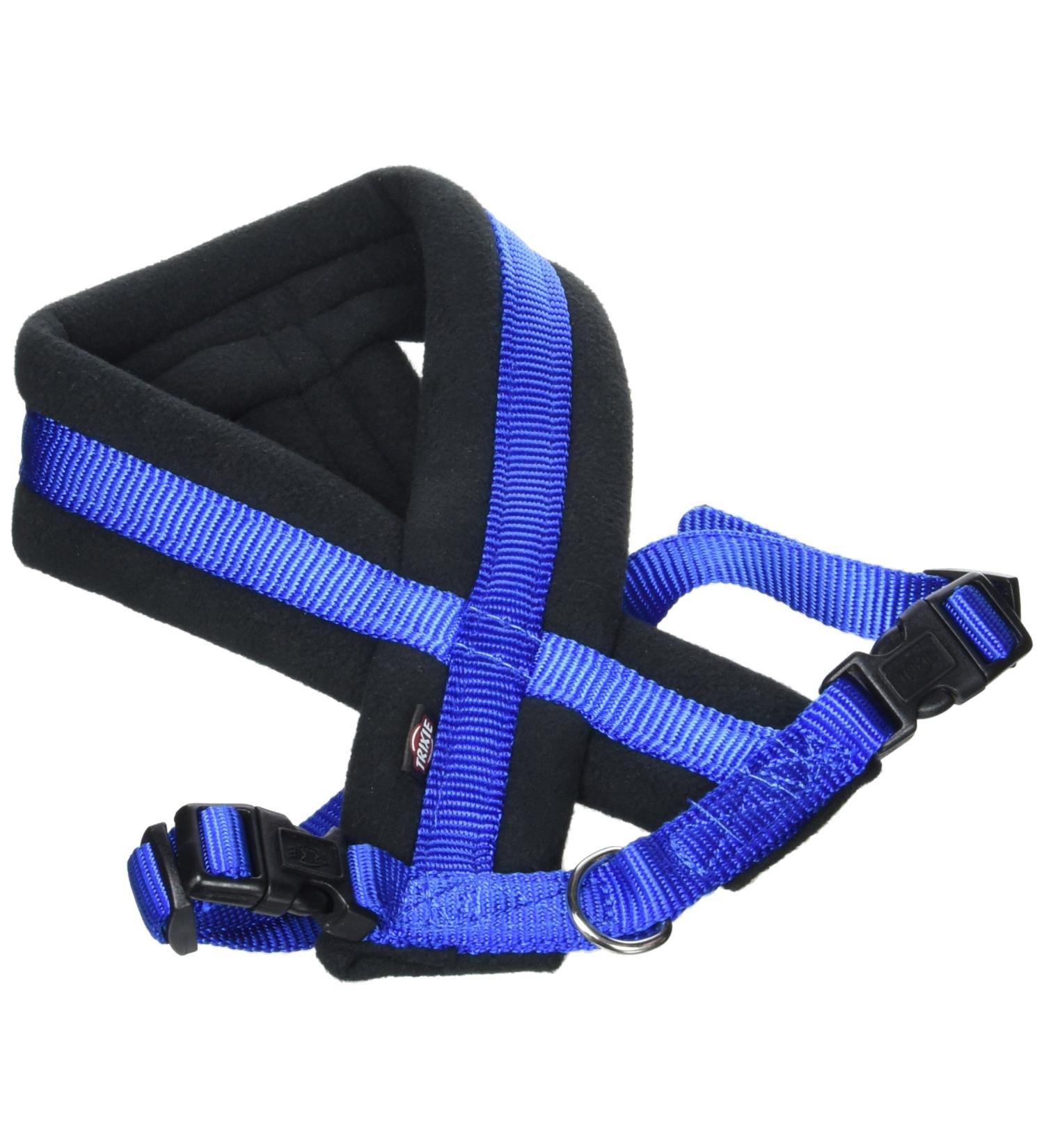 Trixie Premium touring harness size S: chest circumference 35 65 cm/20 mm in royal blue - sporty dog harness with pleasant fleece padding continuously adjustable for small dogs 203702 blue S: 35 65 cm/20 mm
