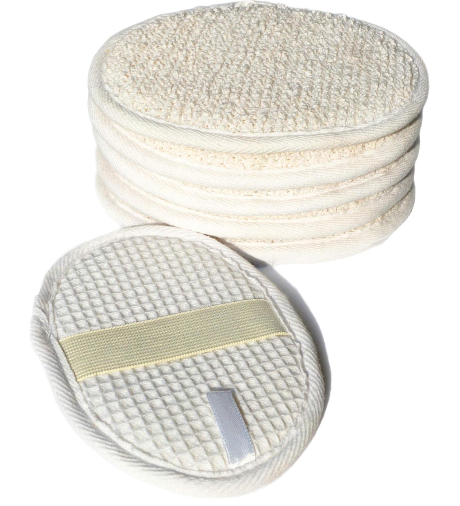 6 Pack Large Exfoliating Face Body Pad - 100% Soft Terry Cloth Loofah Sponge Scrubber Brush for Men and Women - Bath Spa and Shower - Buy Online on SooperMarket.com