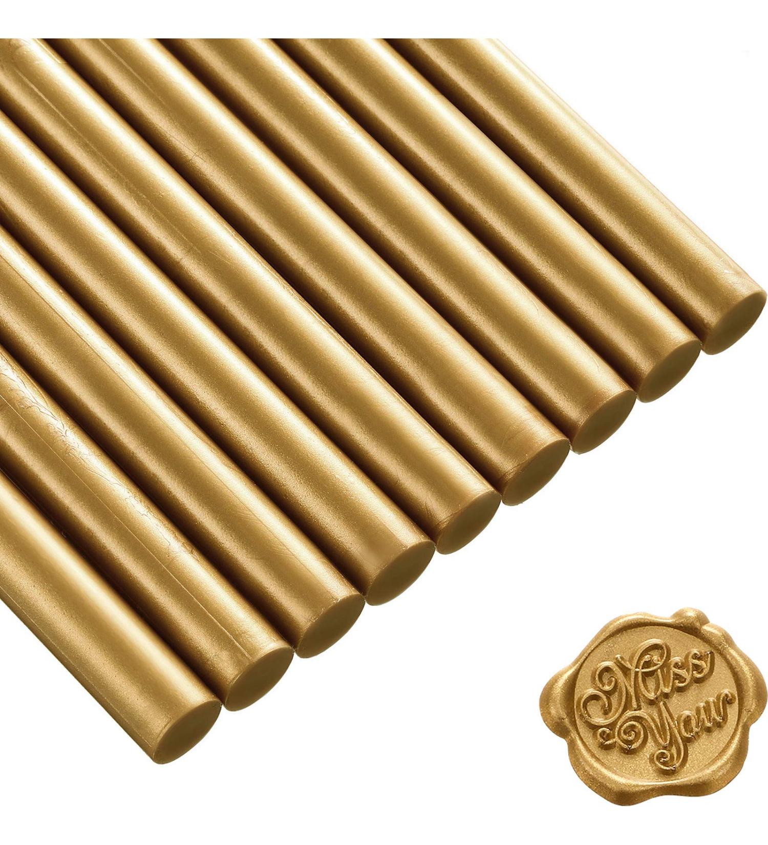 15 Bronze Glue Gun Sealing Wax Sticks for Retro Vintage Stamp and Letter | Ideal for Wedding Invitations, Cards, Envelopes, Snail Mails, Gifts - Buy Online on SooperMarket.com