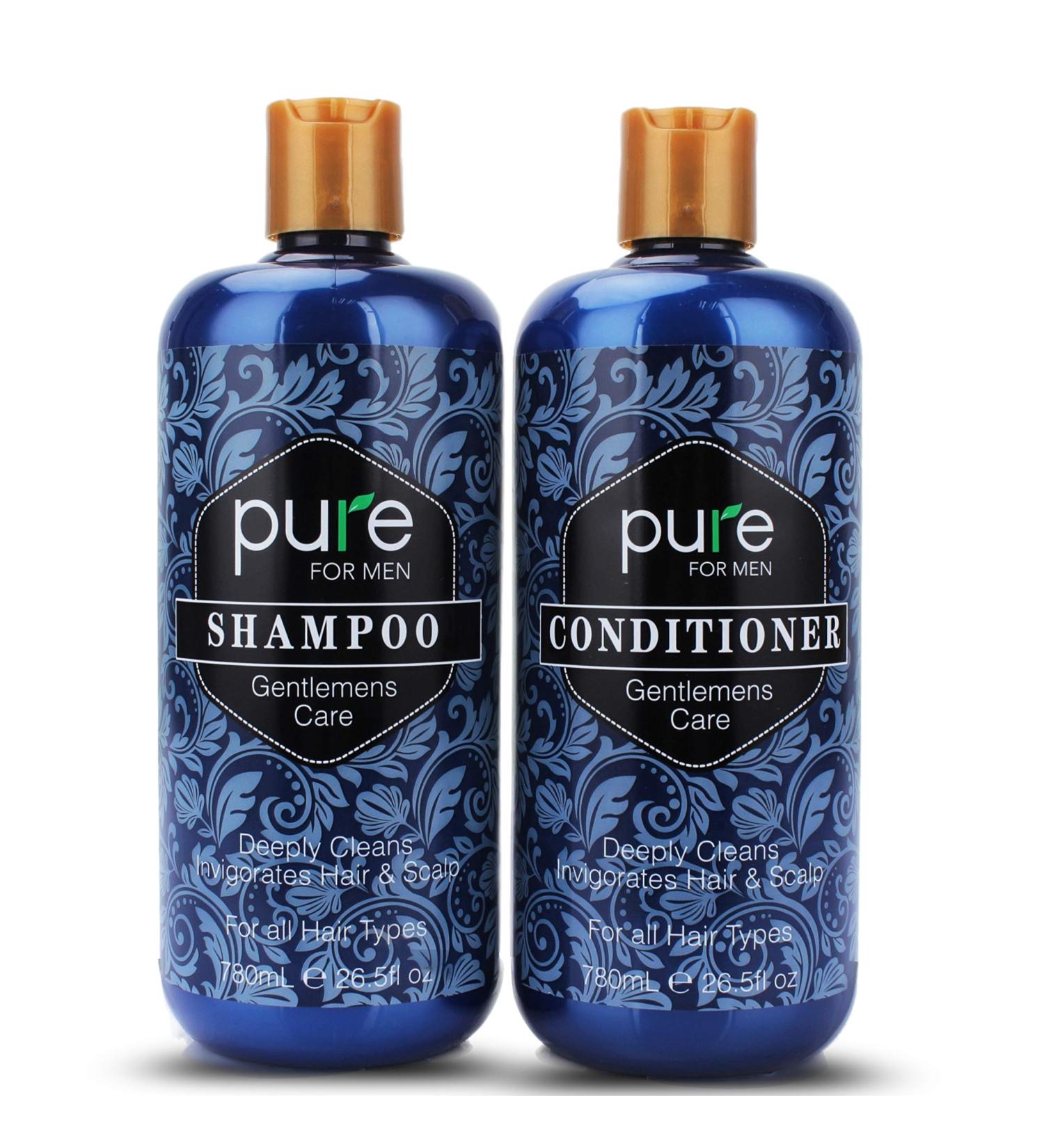 Natural Men's Shampoo & Conditioner Set for Daily Hair Care - Deep Cleansing, Itchy Scalp Care, Strengthening, Paraben & Sulfate Free - Buy Online on SooperMarket.com