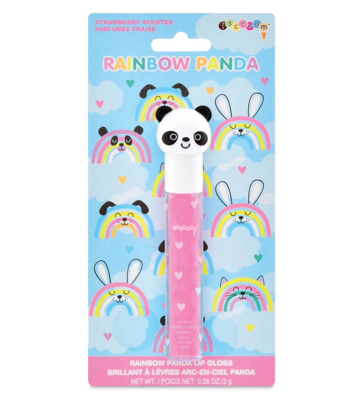 iscream Rainbow Panda Wand Applicator Lip Gloss Strawberry Scent Panda Gloss