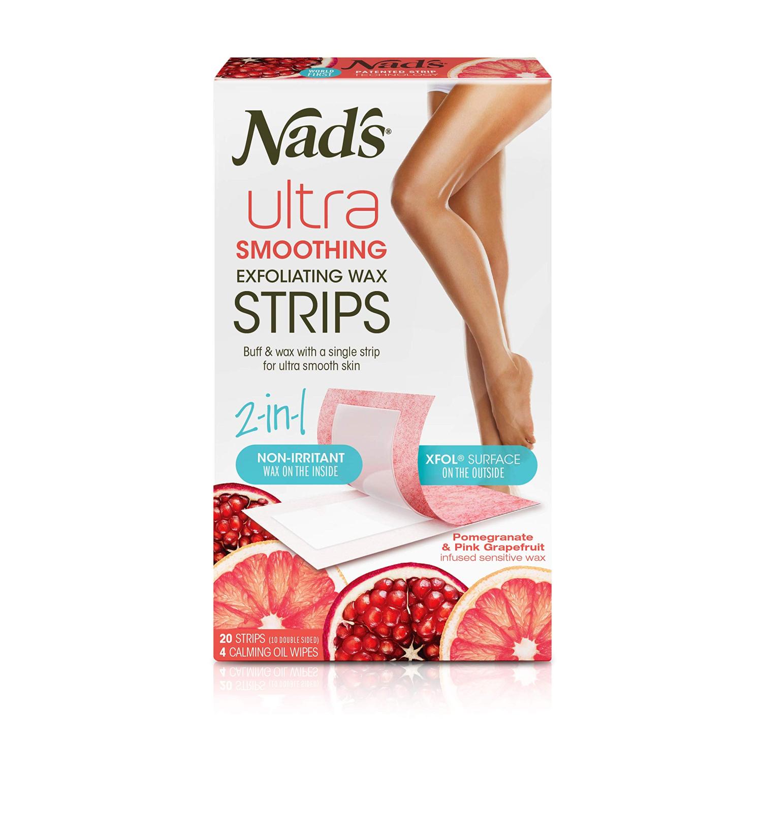 Nad's Body Wax Strips - 2-In-1 Exfoliator and Hair Removal Kit for Women - Buy Online on SooperMarket.com