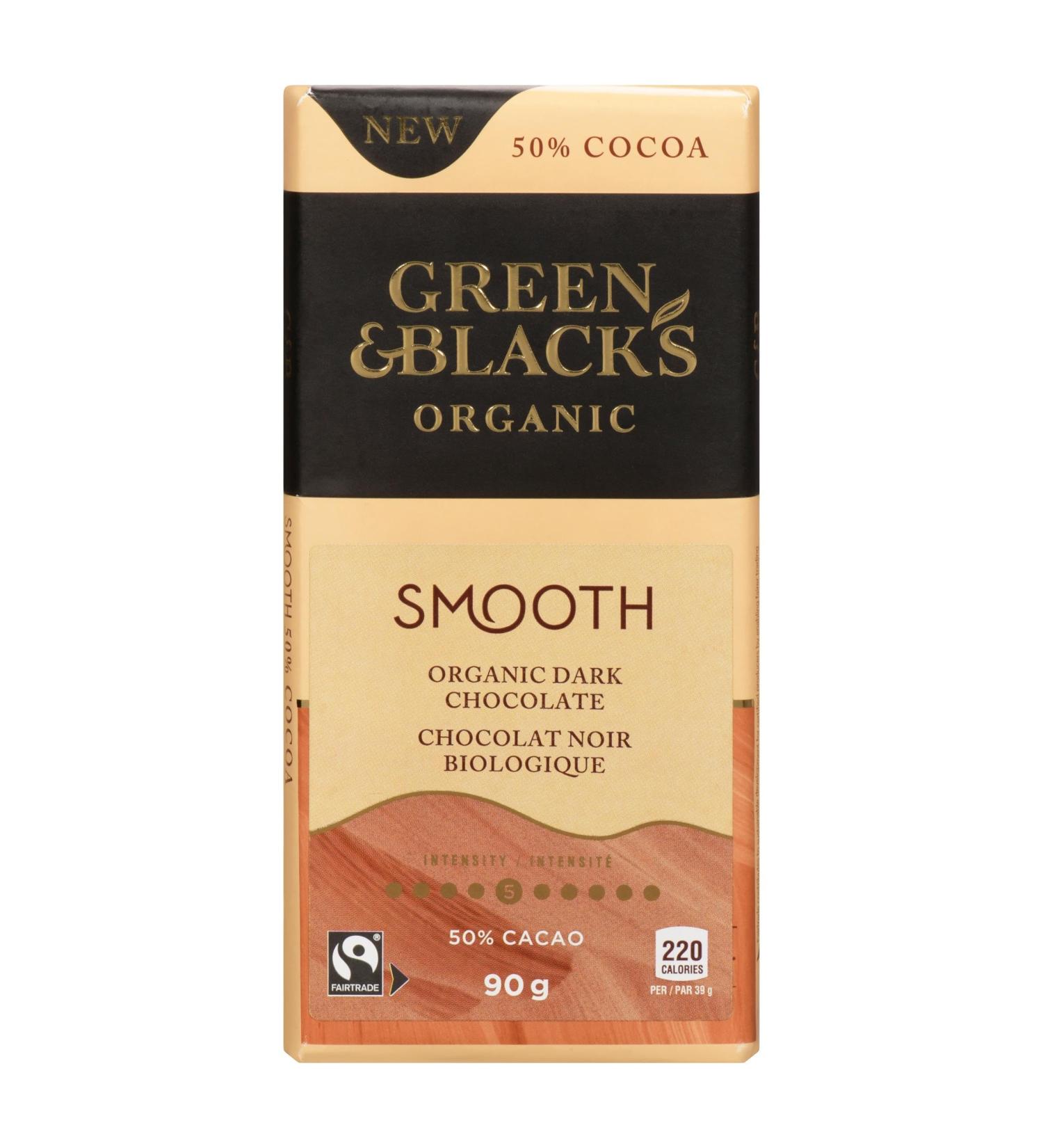Green & Black's Organic Smooth Dark Chocolate 50% 90 GR - Buy Online on SooperMarket.com