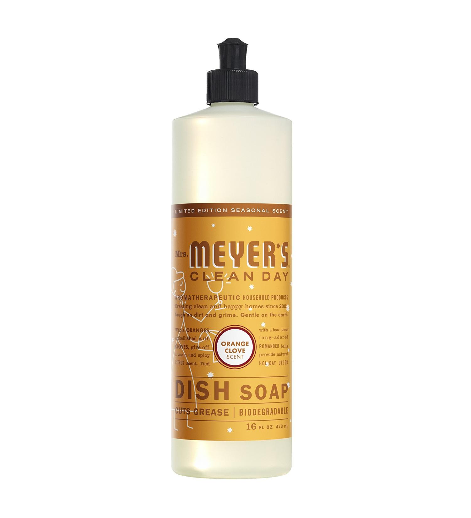 MRS. MEYER'S CLEAN DAY Liquid Dish Soap - Biodegradable Orange Clove Limited Edition 16 oz | Eco-Friendly Dishwashing Solution for International Shipping - Buy Online on SooperMarket.com