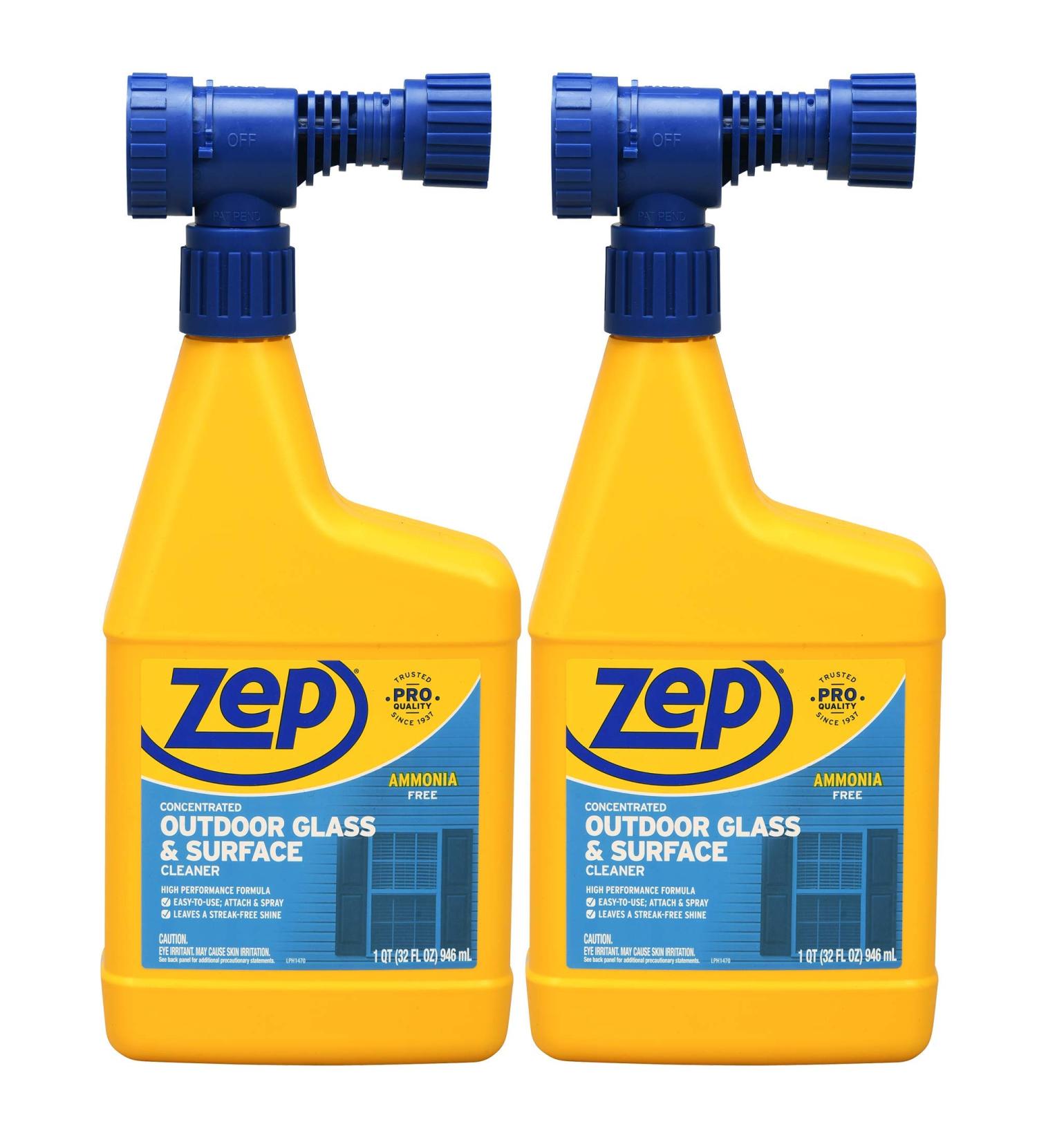 Zep Hose-End Outdoor Cleaner - 32oz (Case of 2) - Ideal for Outdoor Glass and Surfaces - Buy Online on SooperMarket.com