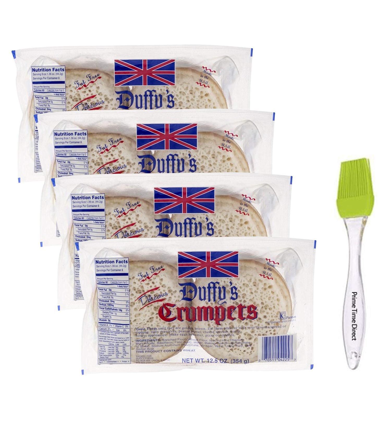 Duffy's Crumpets 12.5 oz (Pack of 4) Bundle + Silicone Basting Brush | PrimeTime Direct Exclusive - Buy Online on SooperMarket.com