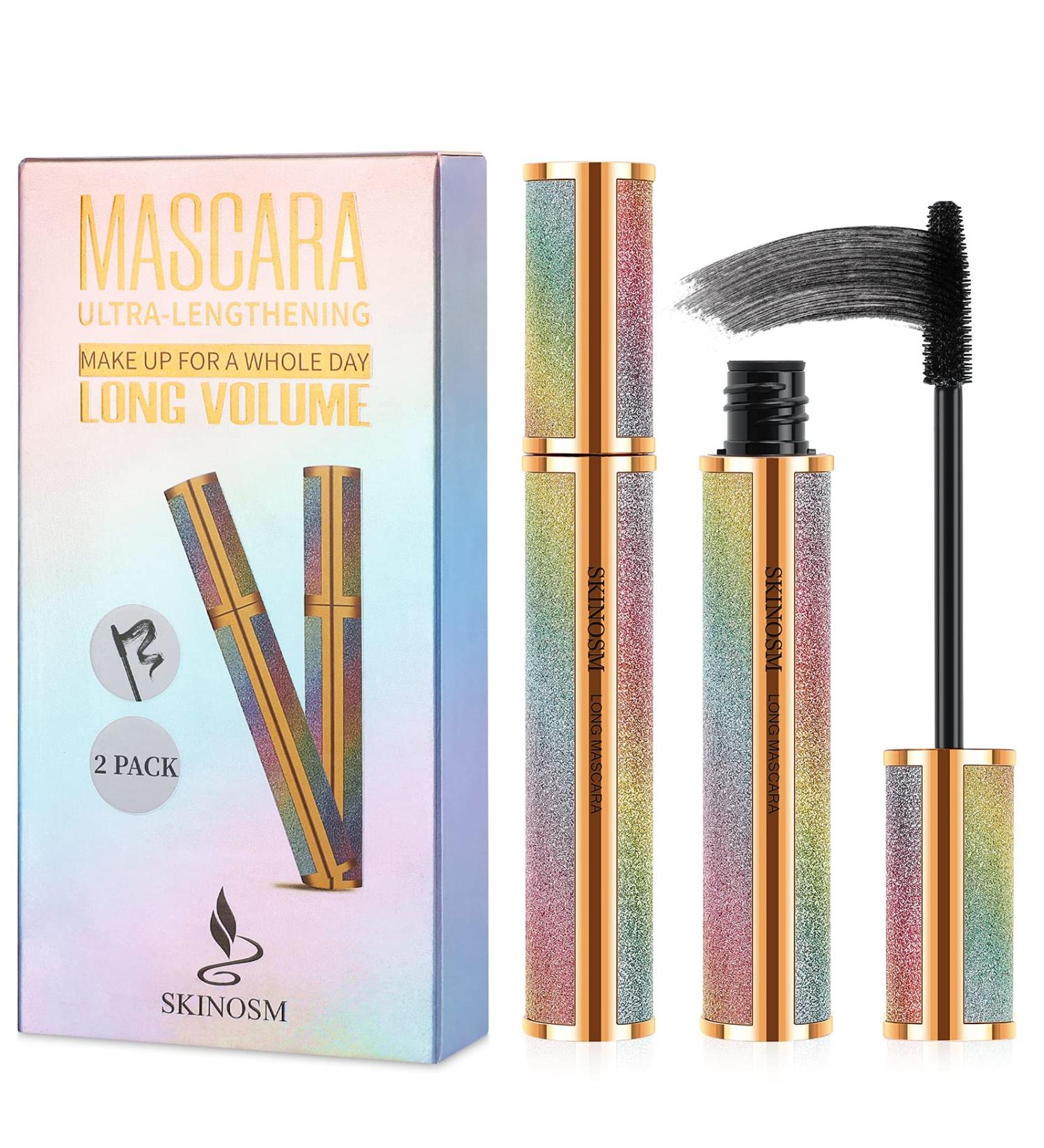 2 Pack Waterproof 4D Silk Fiber Mascara - Volume & Length, No Clump, All Day Wear - Buy Online on SooperMarket.com