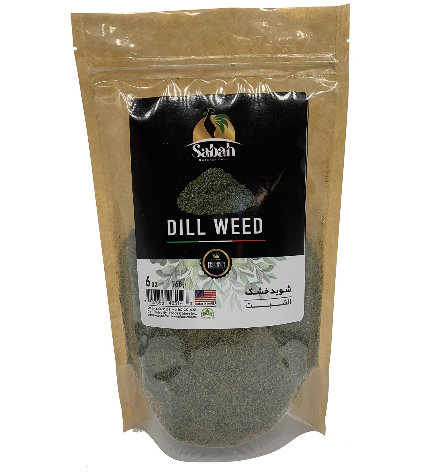 Sabah Dill Weed, Premium Quality, Natural, Great for Pickling, Vibrant Green Color, Extremely Flavorful, 6 oz.