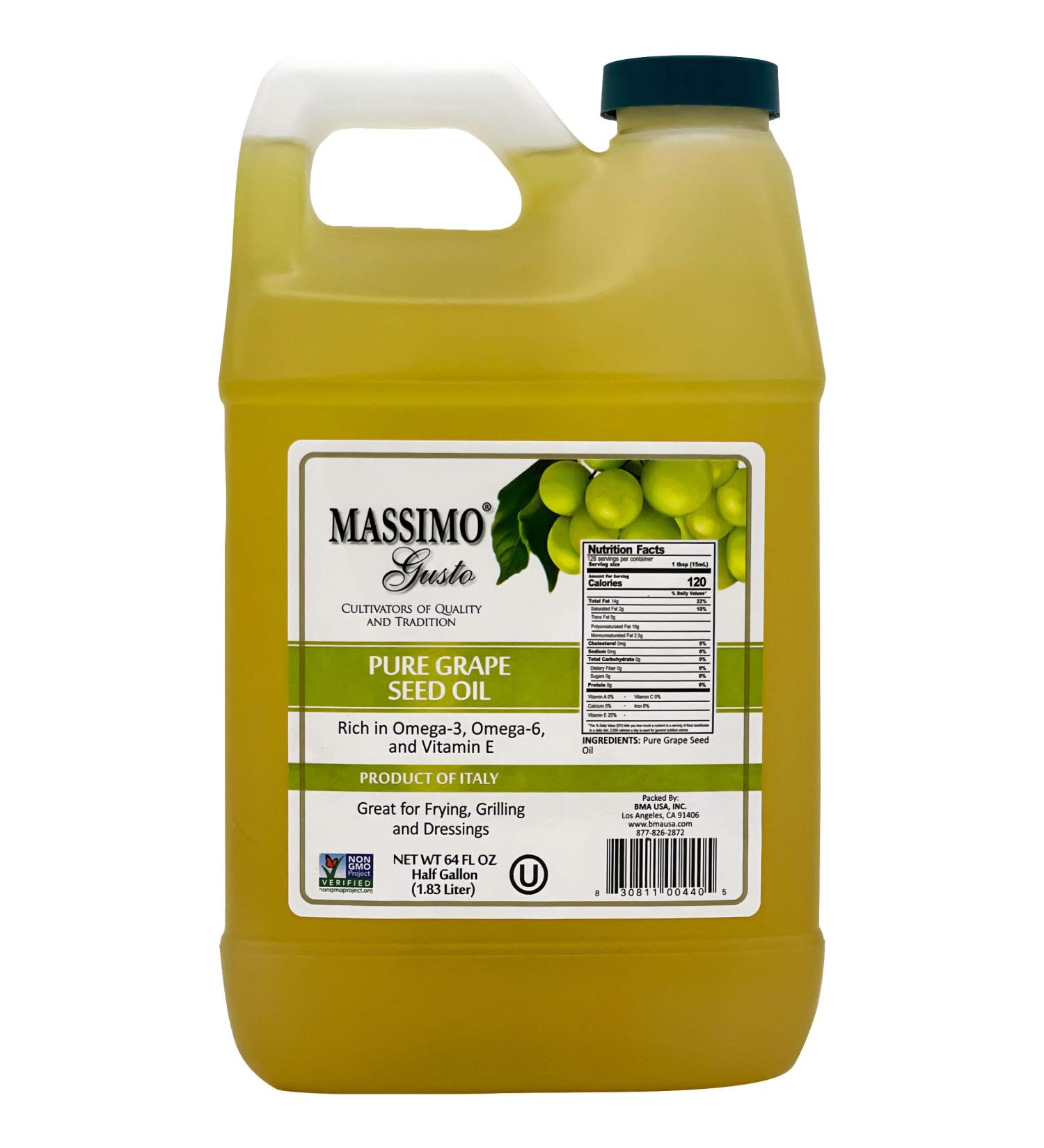 Massimo Gusto Food Service - Grape Seed Oil - 1/2 Gallon (64 FL OZ) 64 Fl Oz (Pack Of 1)