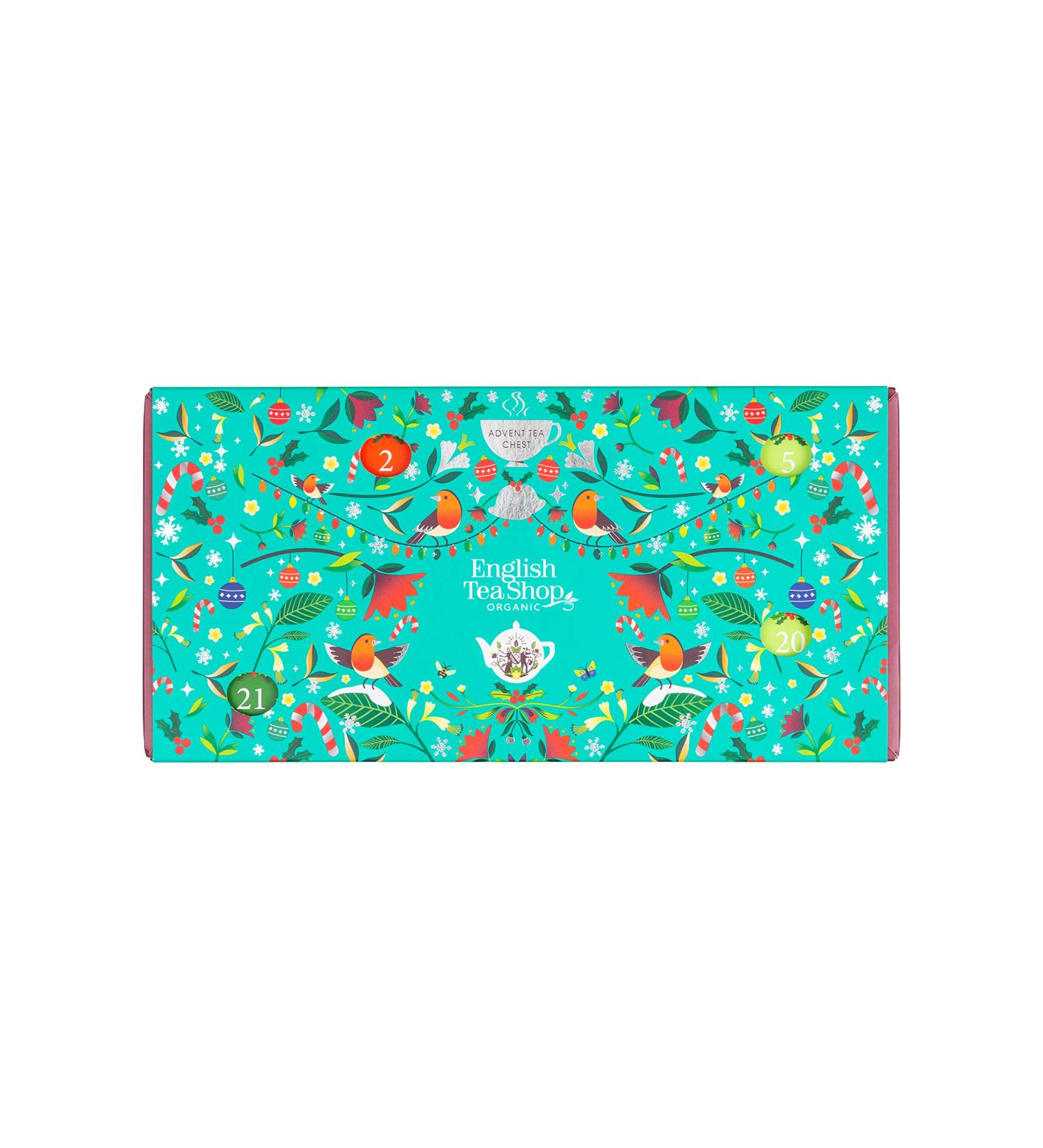 English Tea Shop Organic Advent Calendar Chest - 25 Pyramid Tea Bags | Premium Holiday Tea Gift Set - Buy Online on SooperMarket.com