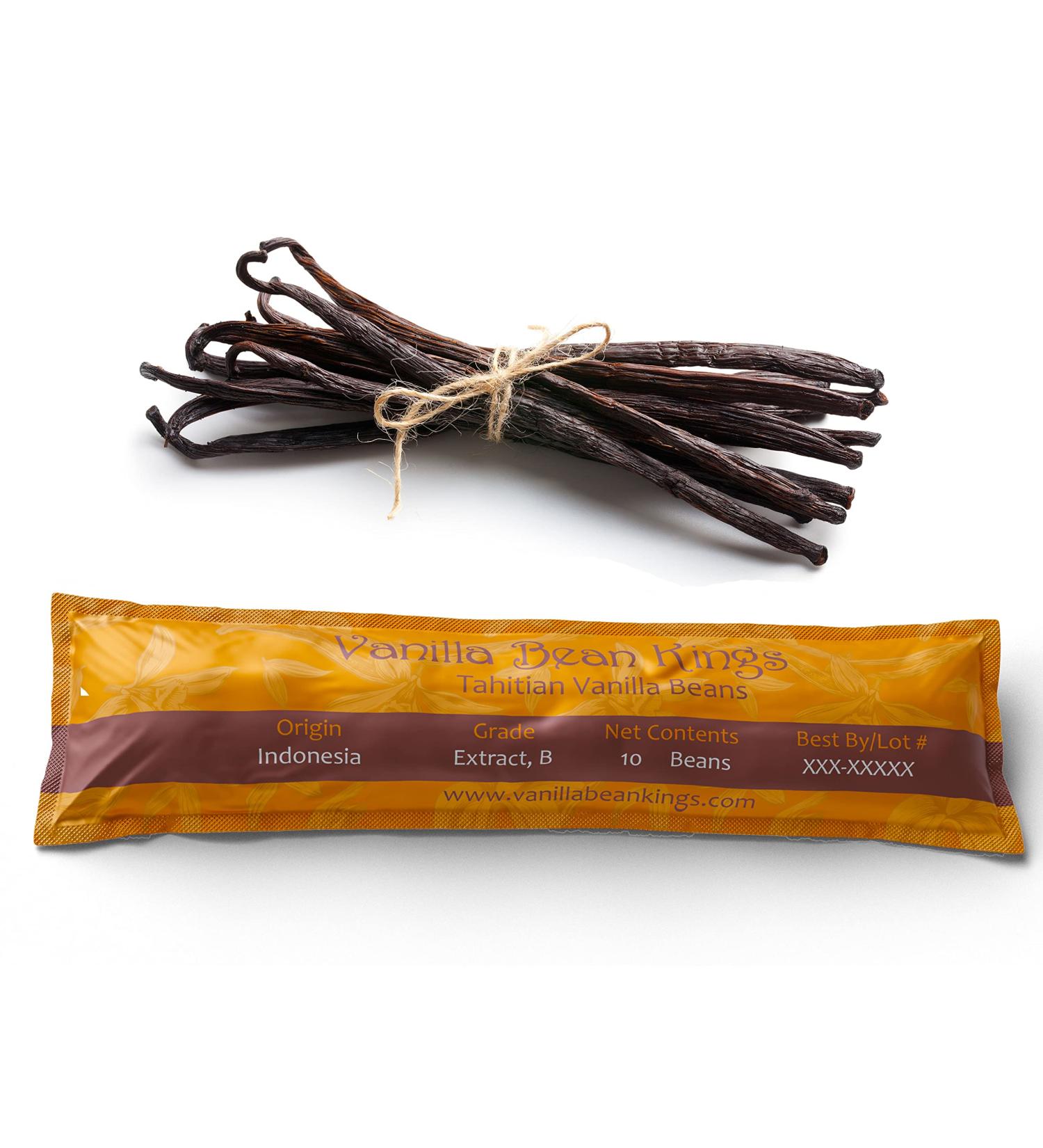Vanilla Beans - Grade B Pods for Baking, Brewing, Cooking - (Tahitian) 10 Count - Buy Online on SooperMarket.com