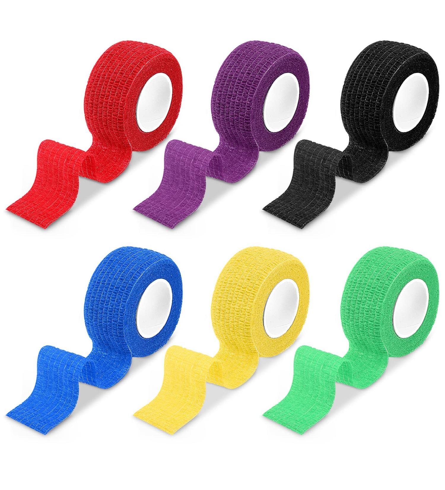 Heyu-Lotus 6 Pack Cohesive Bandages 2.5cm x 4.5m Vet Wrap Self Adherent Bandages Elastic Cohesive Tapes Pet Bandage Wraps for Dogs and Cats Assorted Colours (S) - Buy Online on SooperMarket.com