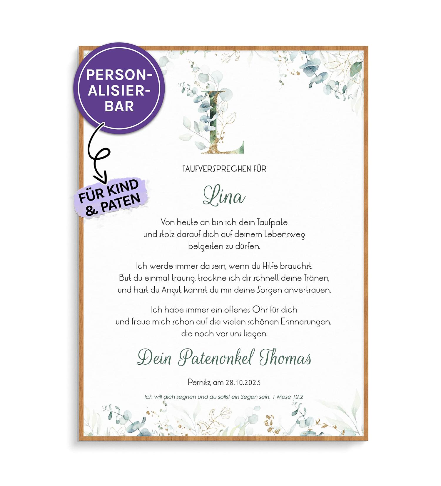 Personalized Fairy Dust Sponsoring Letter | Custom Baptismal Gift for Godchild & Godfather | Monogrammed Sponsor Letter & Certificate - Buy Online on SooperMarket.com